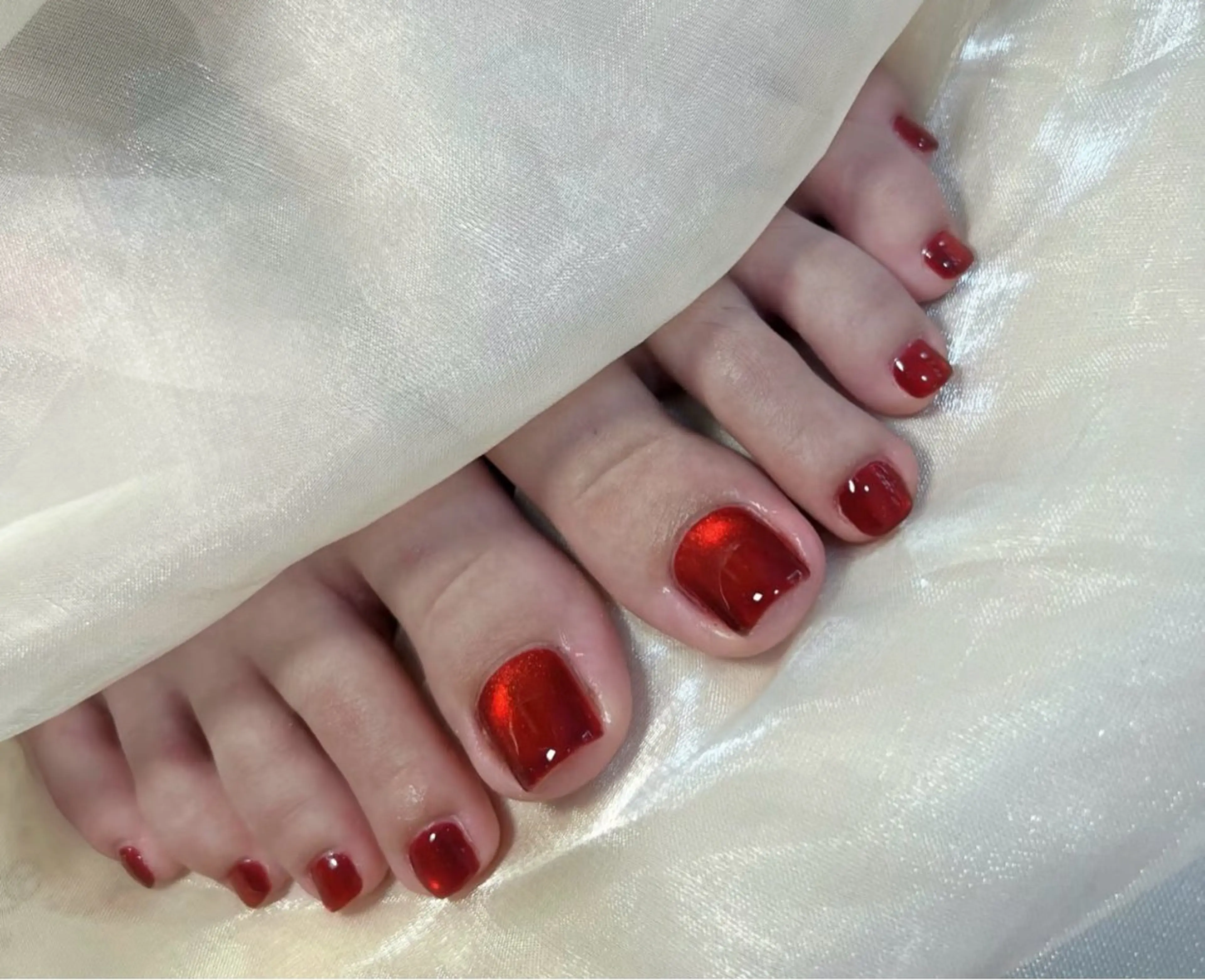 ネイル チークネイル 成人式 フレンチネイル グラデーション 氷ネイル・うるうるネイル フットネイル DUO MI所属・キ キnailのネイルデザイン