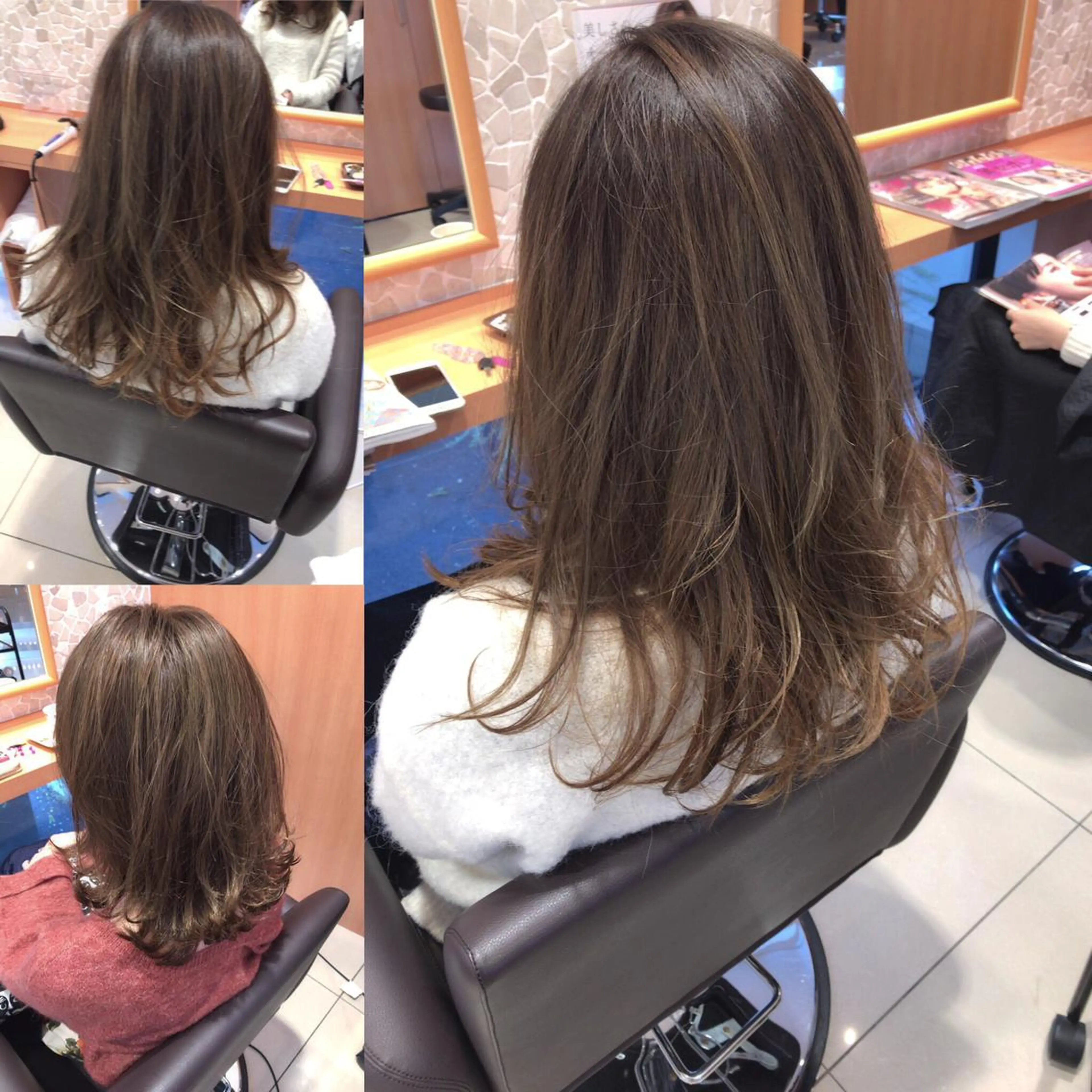 ミディアム セミロング ロング カラー レイヤーカット匠 イソザキノリユキのヘアスタイル