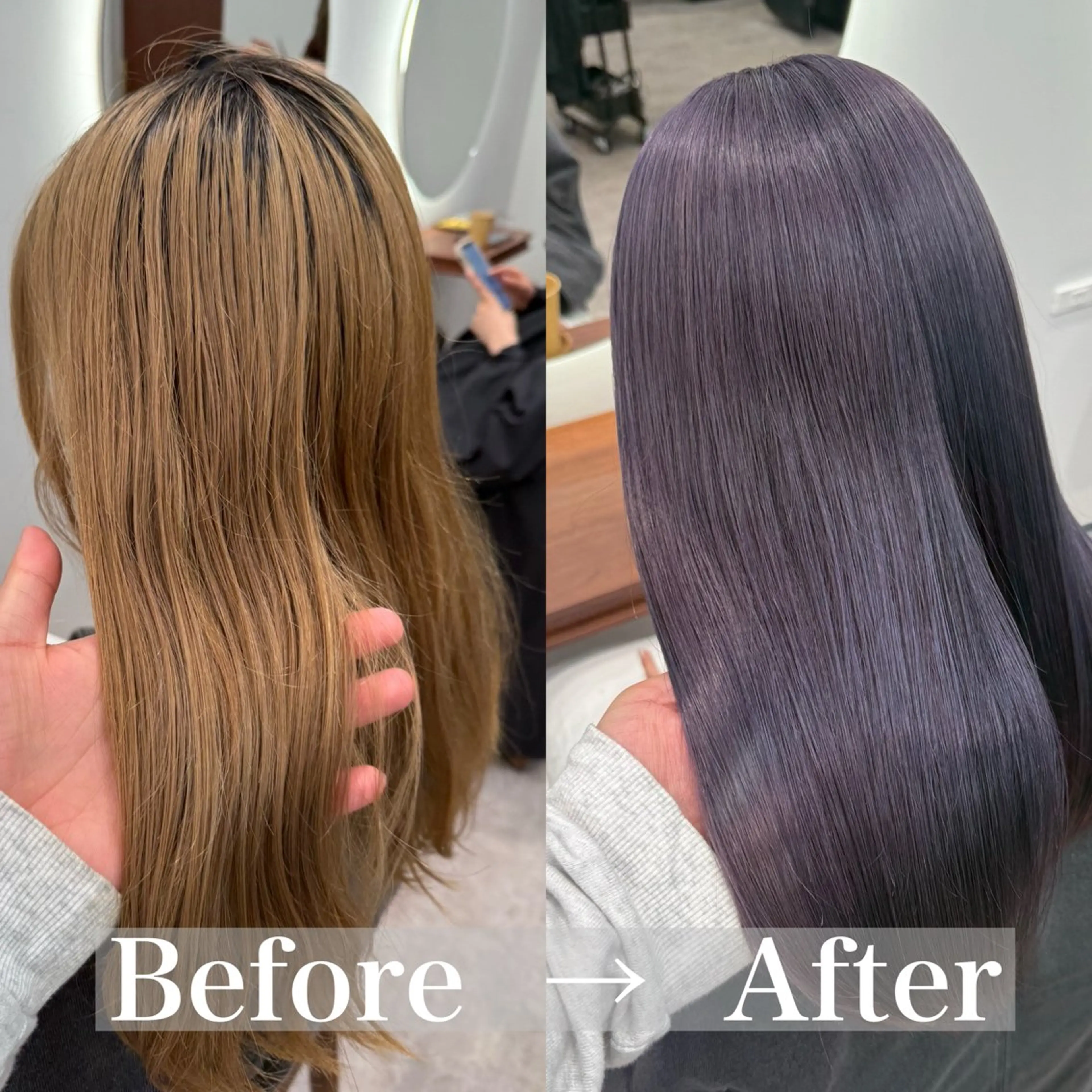 セミロング カラー ブリーチ ダブルカラー イヤリングカラー イルミナカラー ブリーチなしカラー ヘアカラー トリートメント 立川✨ブリーチ/ ケアブリーチ特化✨のヘアスタイル