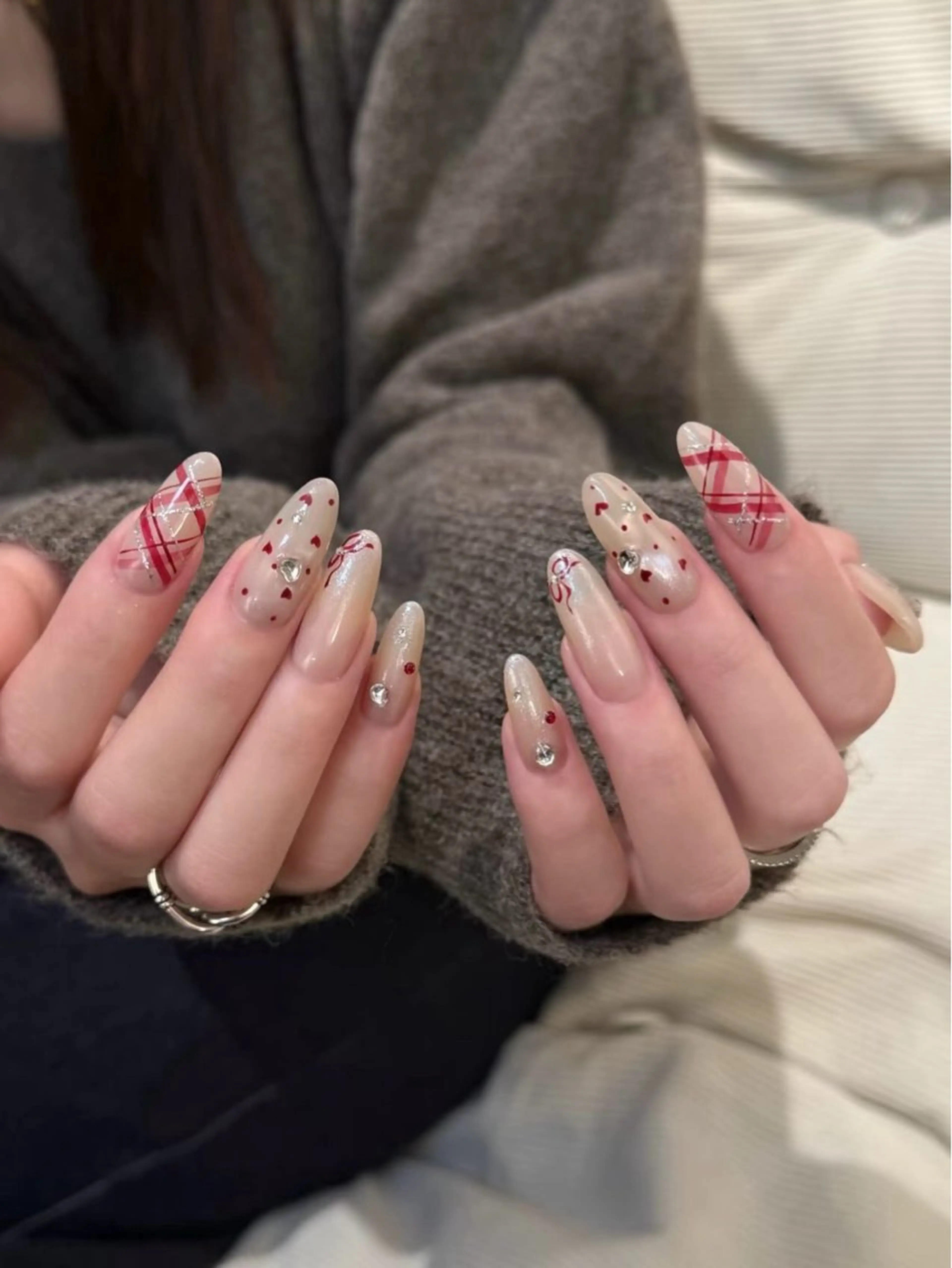 ネイル チークネイル フレンチネイル グラデーション キラキラネイル 韓国ネイル Minette nailHuongのネイルデザイン