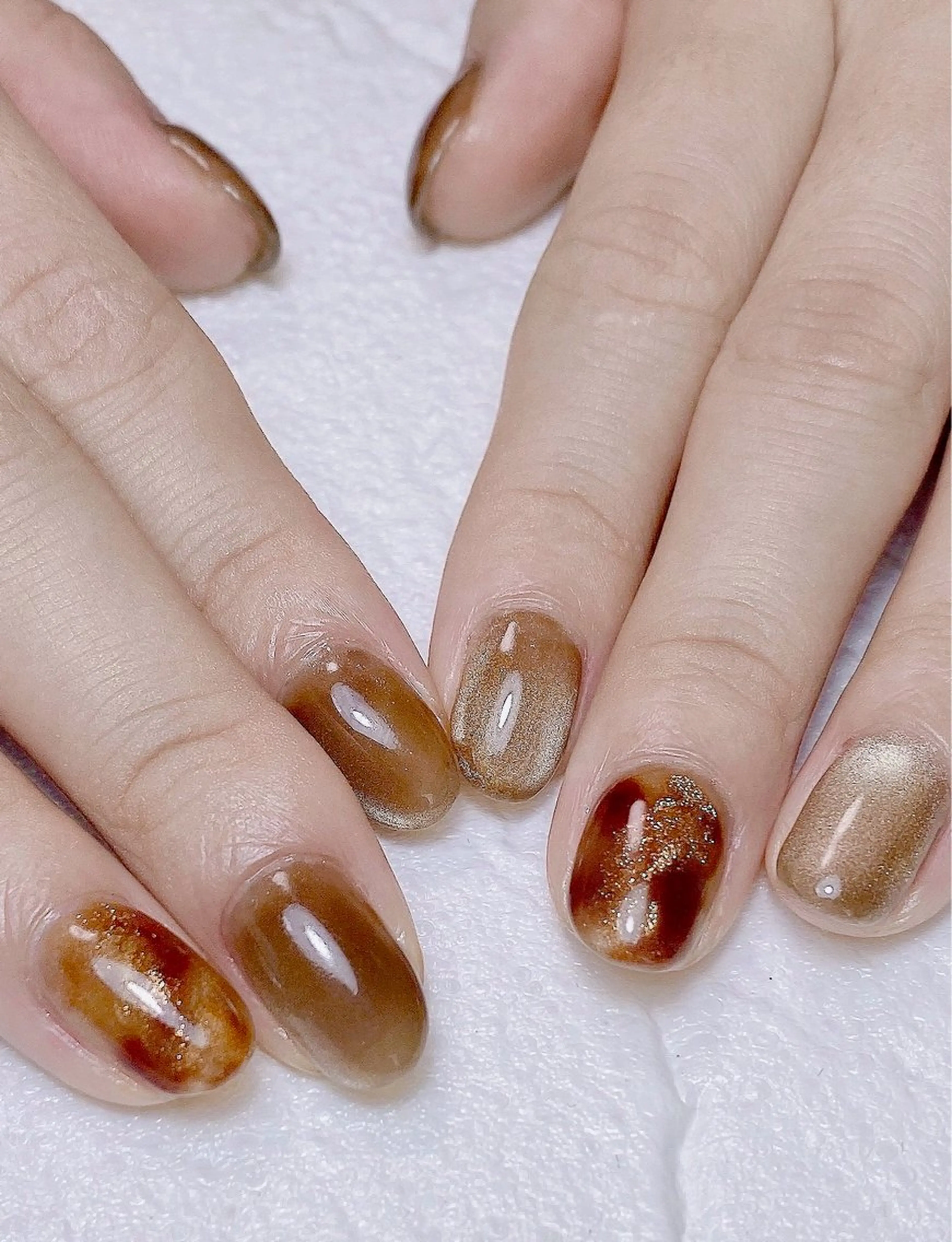 ネイル アートネイル べっ甲ネイル マグネットネイル Nail Salon K 🧸美爪育成のネイルデザイン