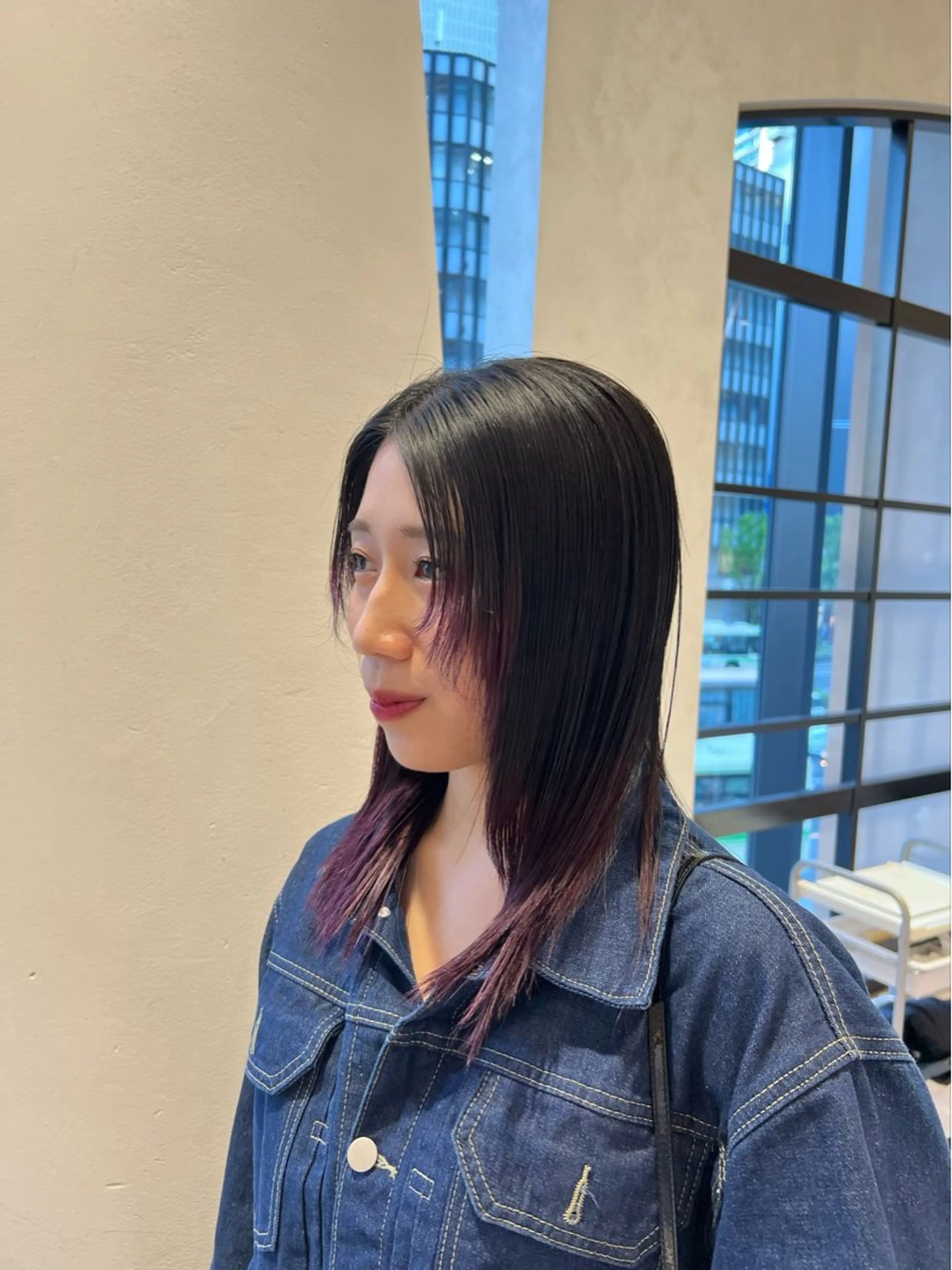 ミディアム カラー ブリーチ パープルカラー カット ヘアカラー 似合わせ/レイヤー 💟SAEのヘアスタイル