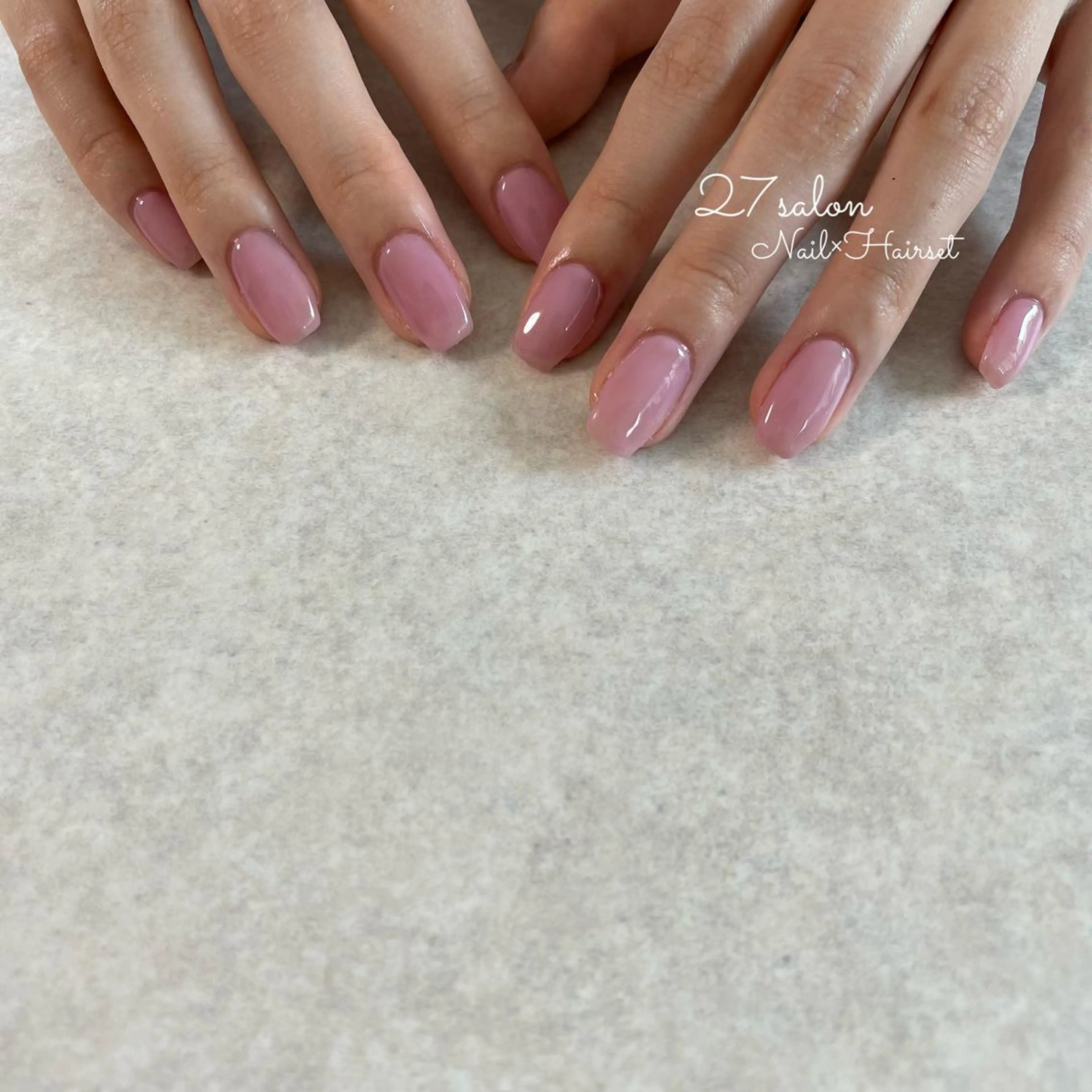 ネイル ワンカラーネイル ピンク 27salon yuinaのネイルデザイン