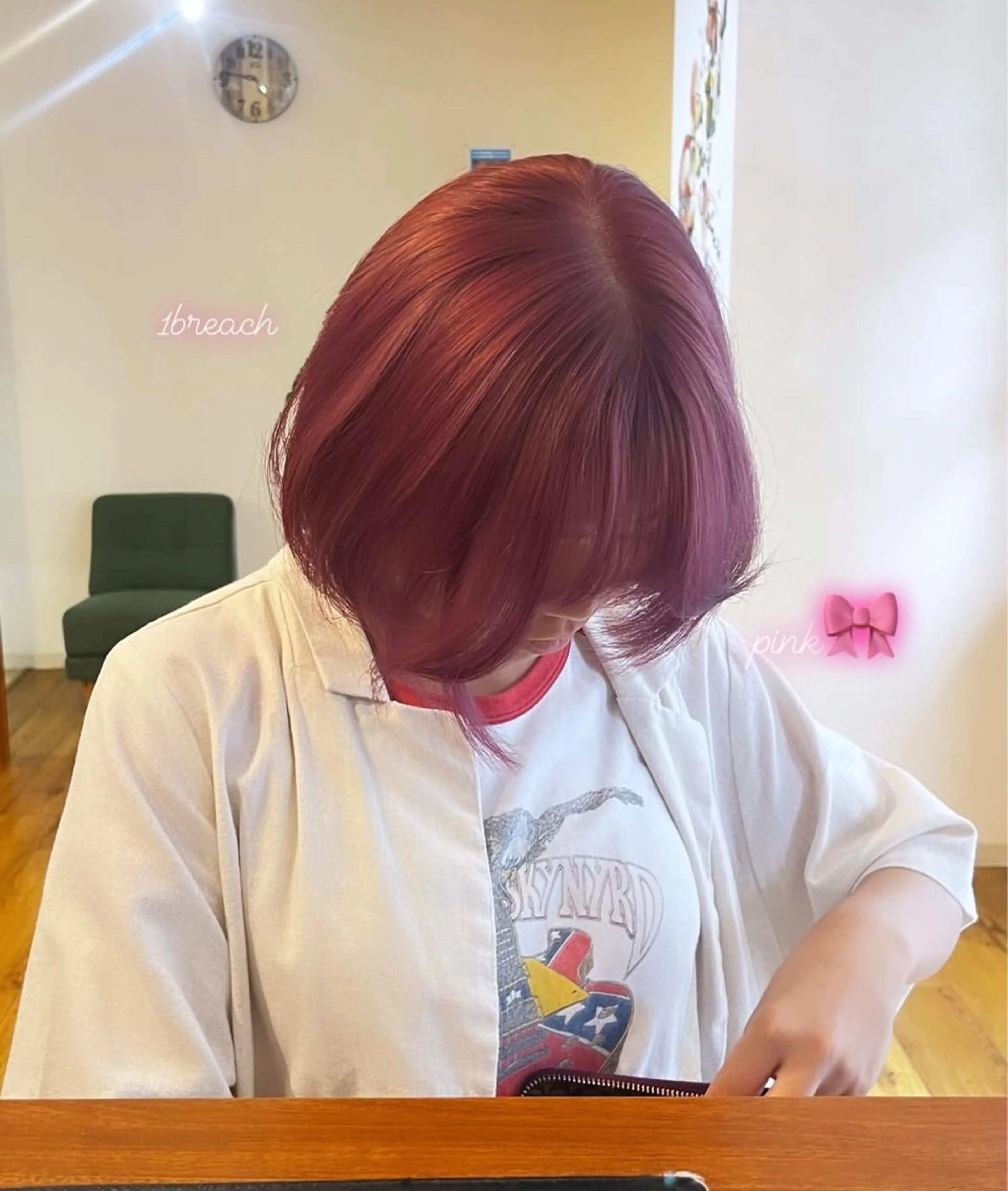 ショート カラー ブリーチ 透明感カラー ピンクカラー misaki/透明感 カラー/尼崎美容室のヘアスタイル