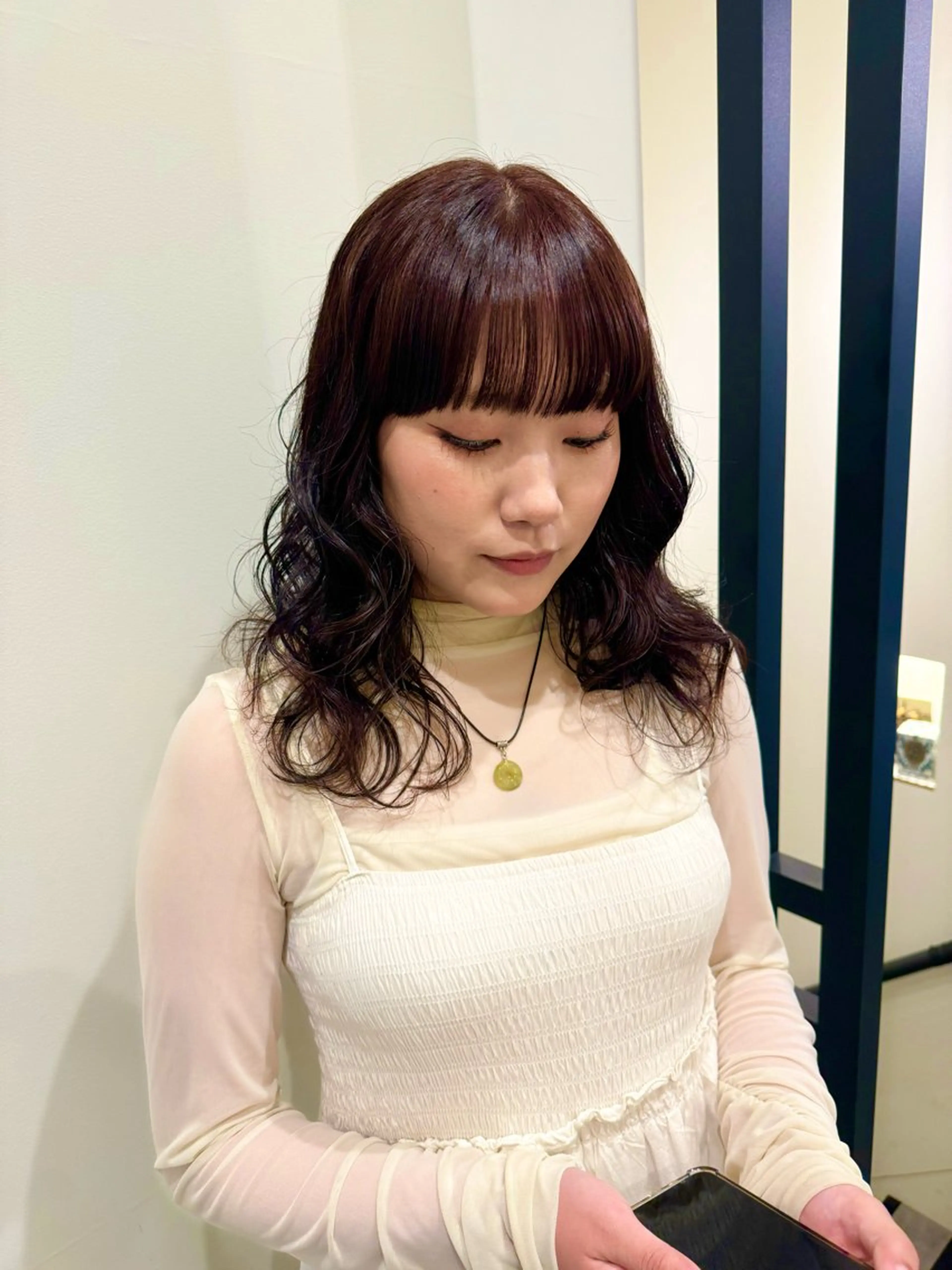 セミロング カラー ヘアカラー 内沼 恵留菜のヘアスタイル