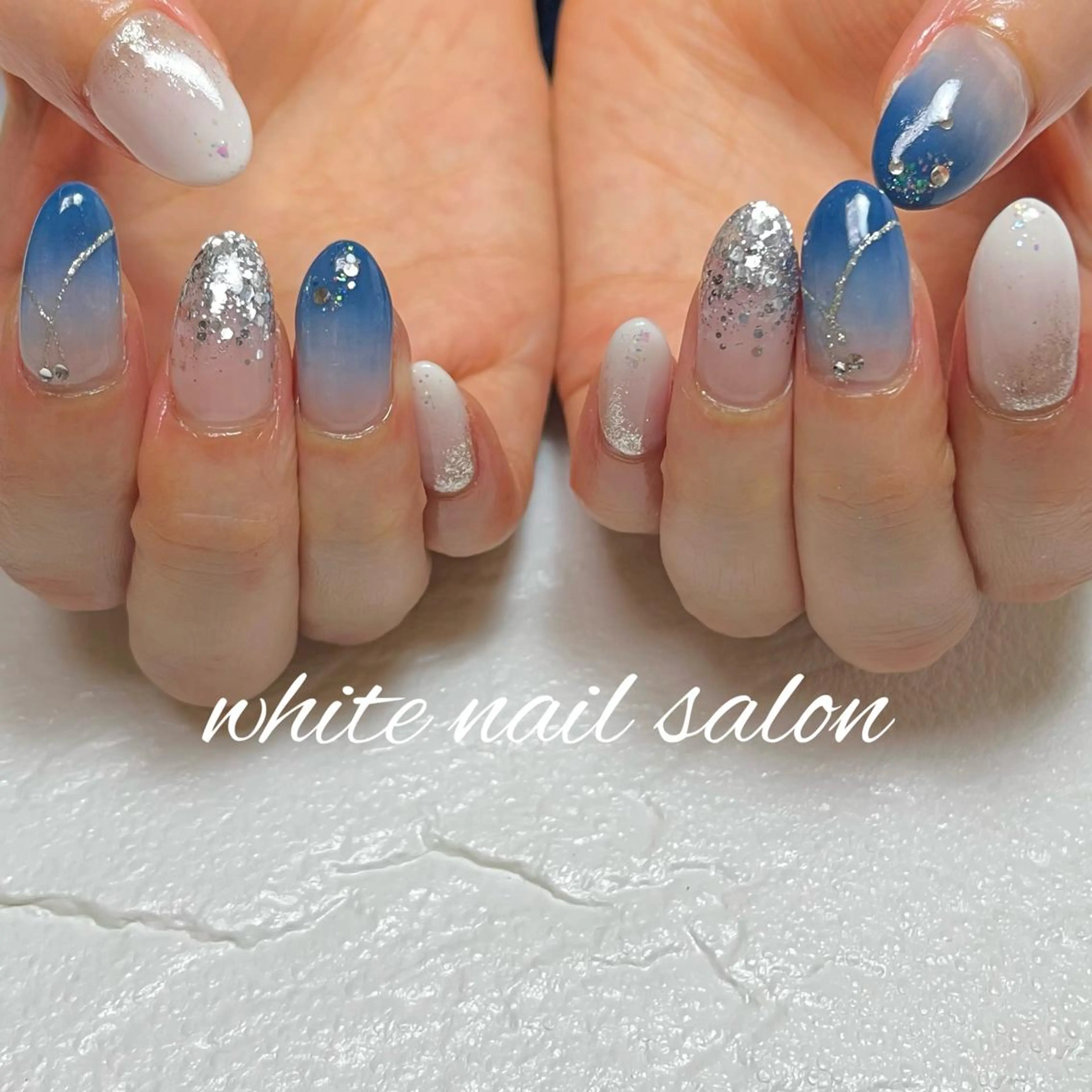 ネイル フットネイル ジェルネイル ハードジェル ラメ(グリッター) 持ち込み ハンドネイル white nail salonのネイルデザイン