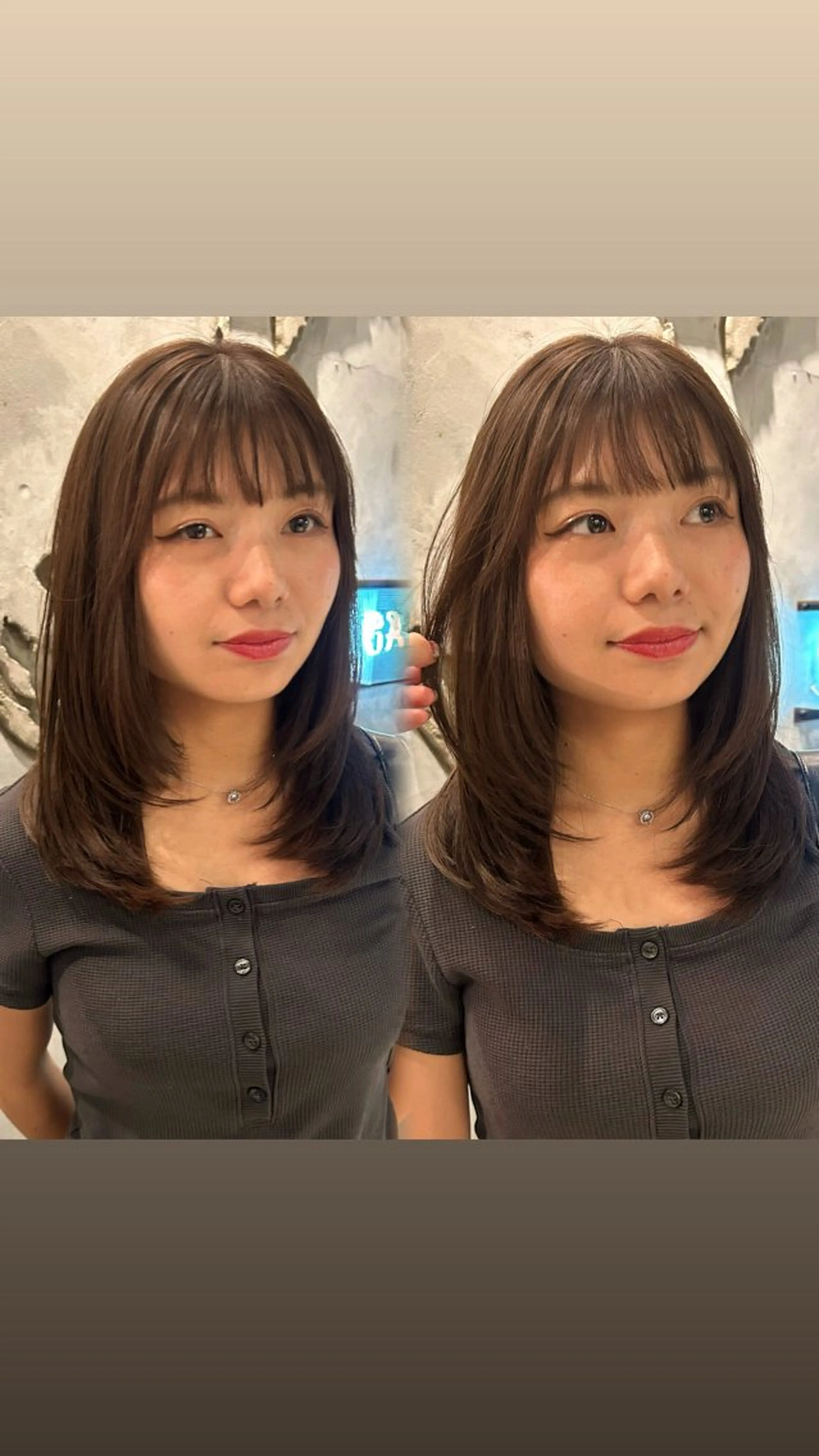 ミディアム カラー ベージュカラー ブリーチ ブリーチなしカラー カット ヘアカラー トリートメント このか/似合わせ/ 透明感/ダブルカラーのヘアスタイル