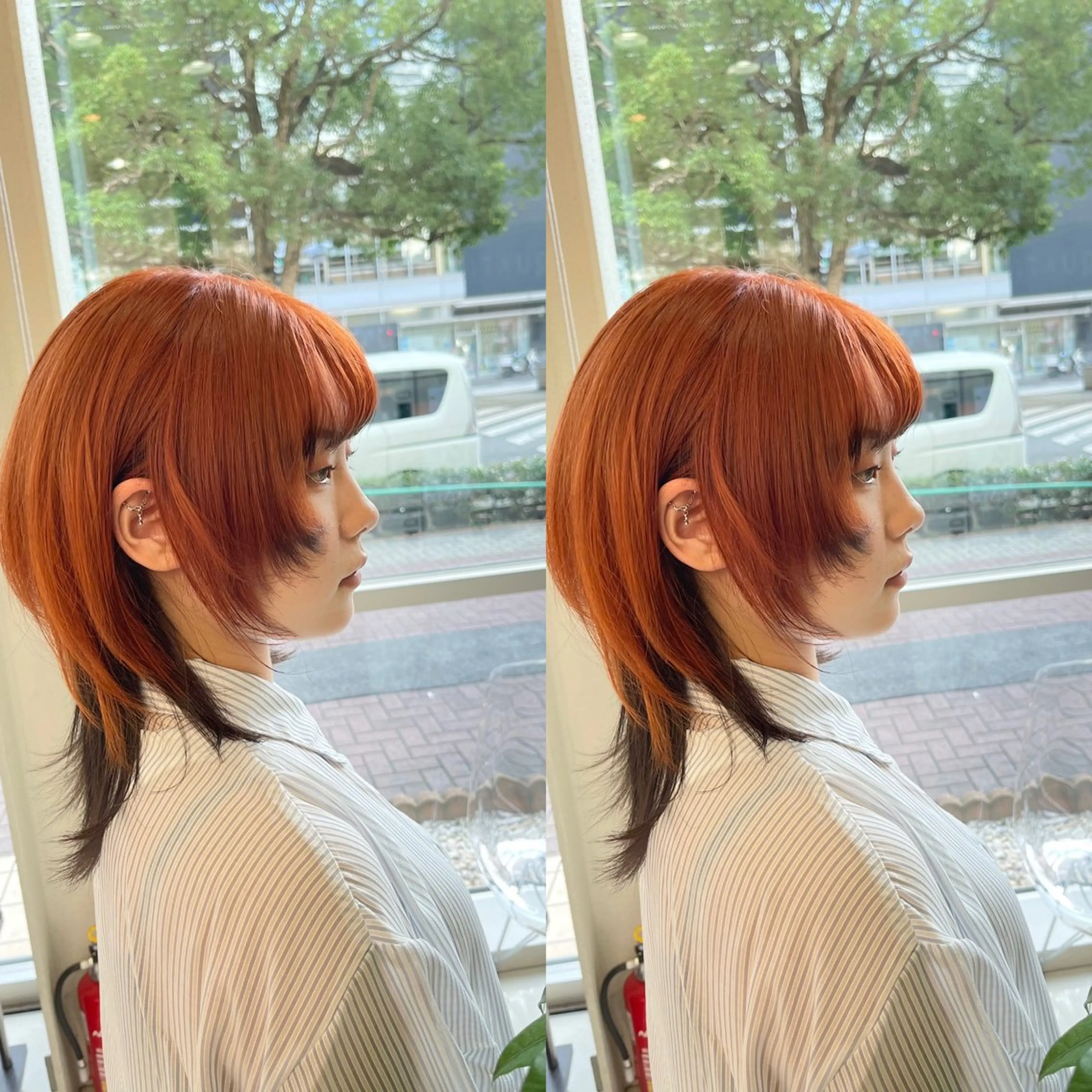 セミロング ヘアカラー Y Uのヘアスタイル