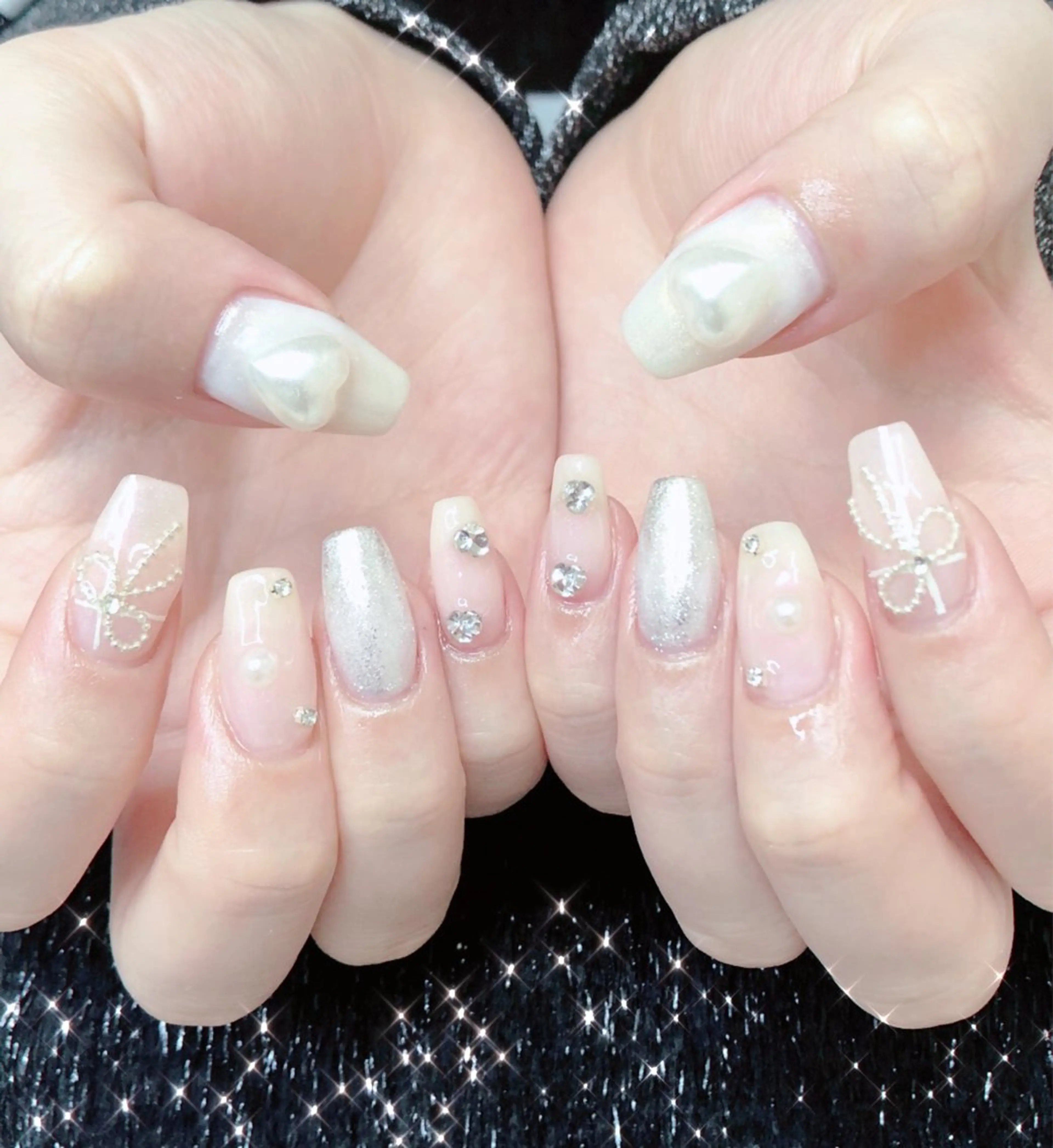 ネイル 長さ出し フットネイル フレンチネイル ジェルネイル ハート 大門浜松町 ネイルのネイルデザイン