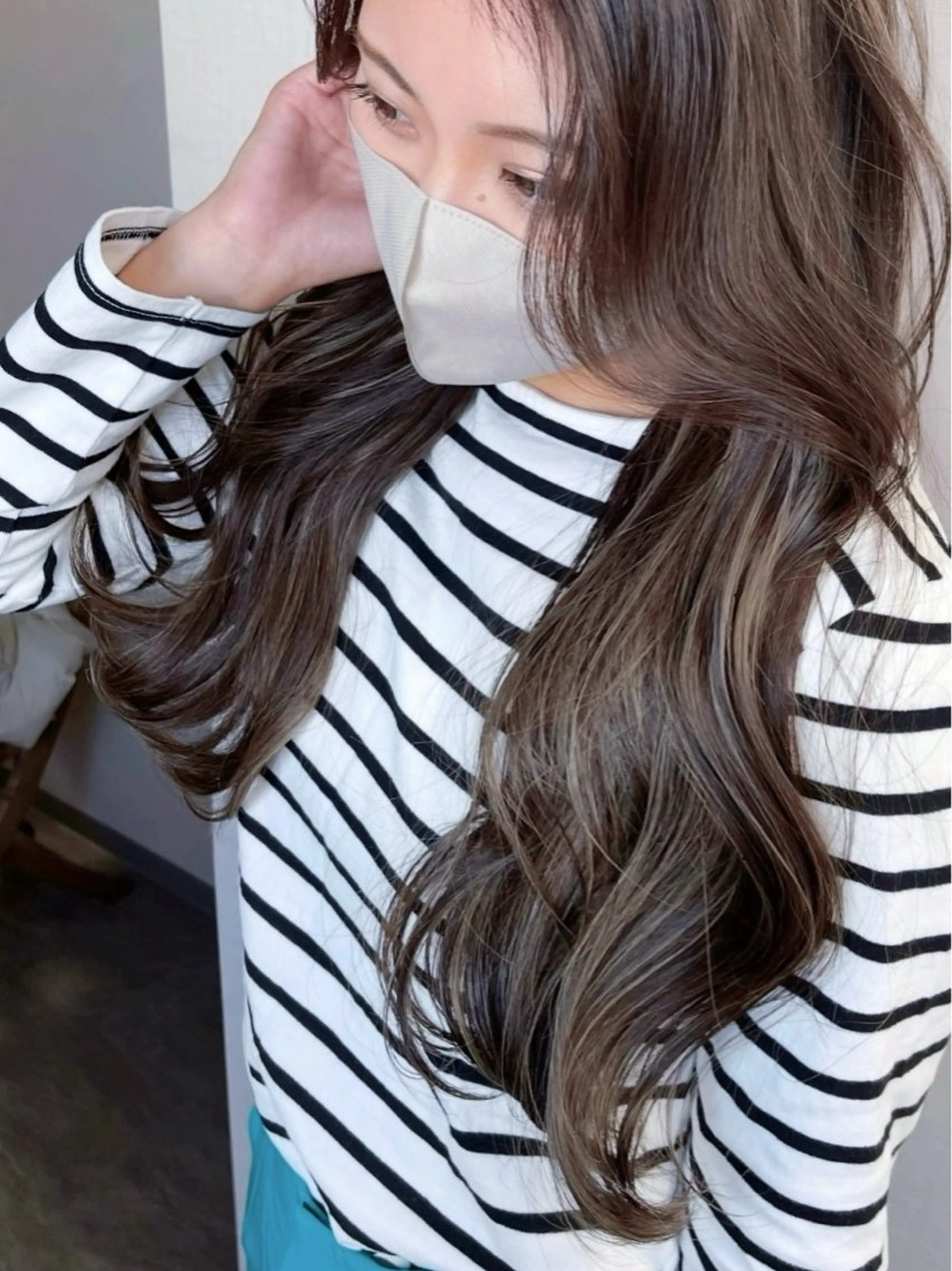 ロング カラー ハイライトカラー ハイライト ロング カット ヘアカラー 松井那津子 /ハイライトブリーチのヘアスタイル