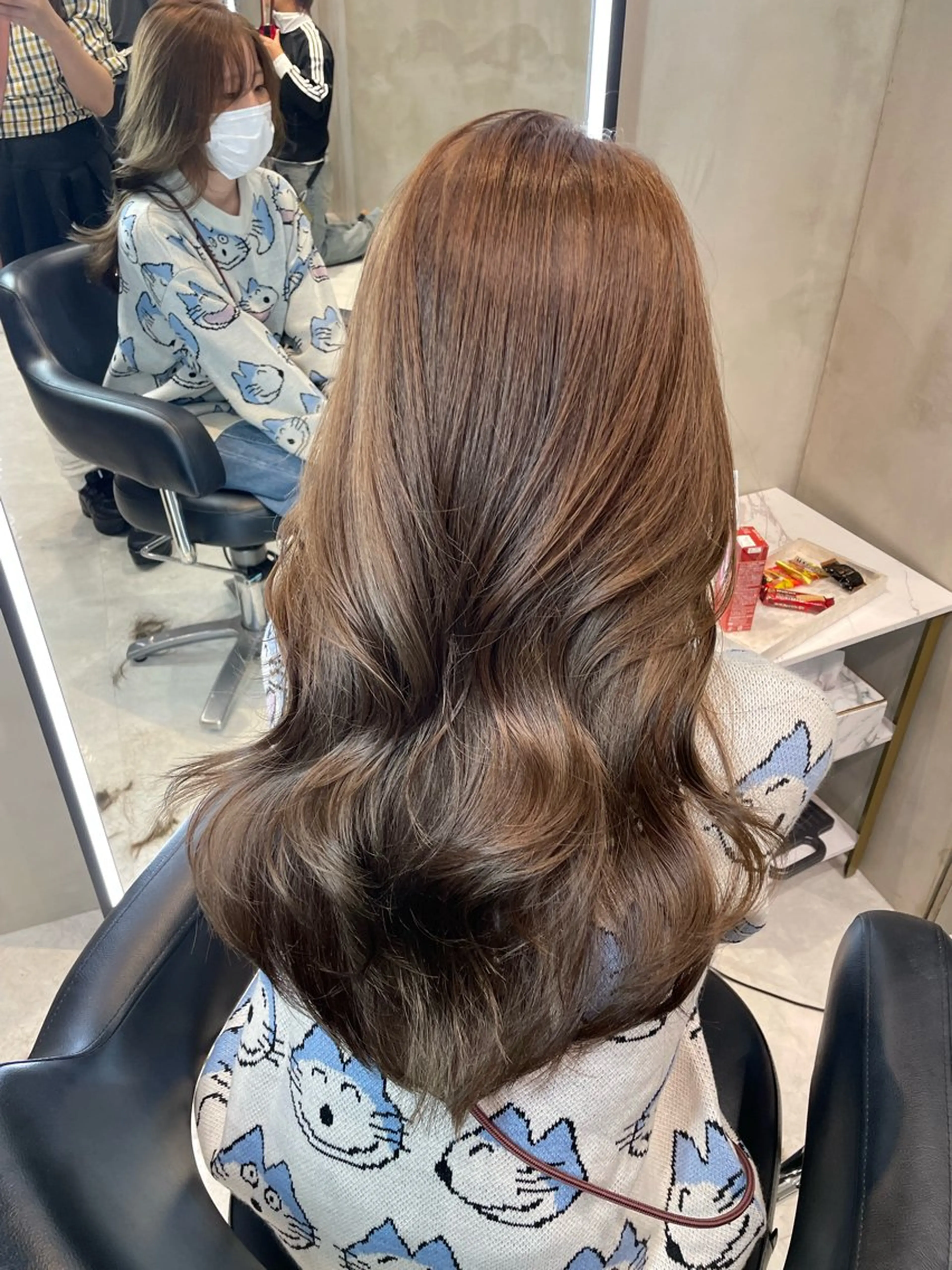 ロング カット ヘアカラー 韓国ヘア🇰🇷 YURIYAのヘアスタイル