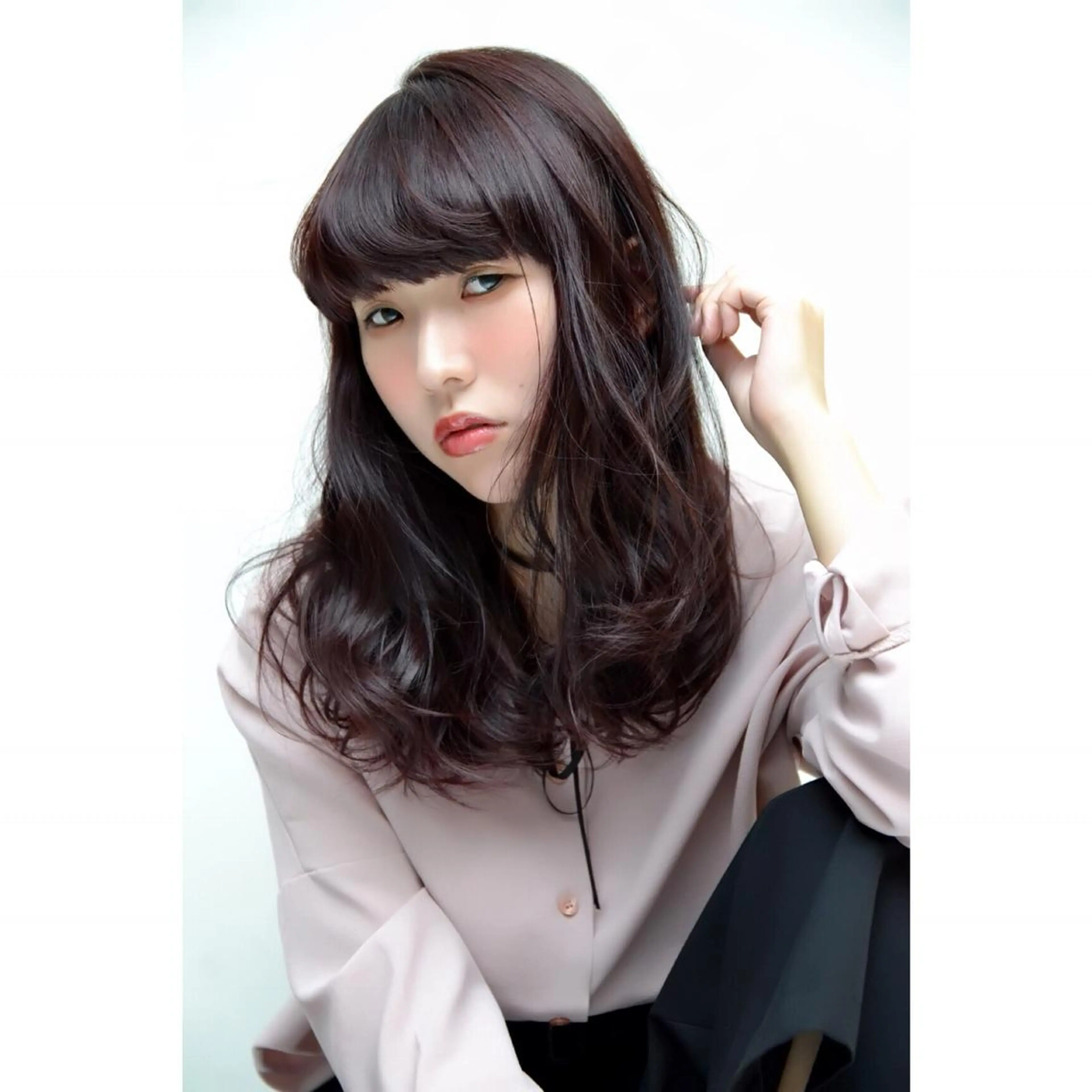 ミディアム セミロング ロング カラー パーマ 透明感カラー オレンジ 外国人風カラー 江上拓郎/ショート /酸性ストレートのヘアスタイル