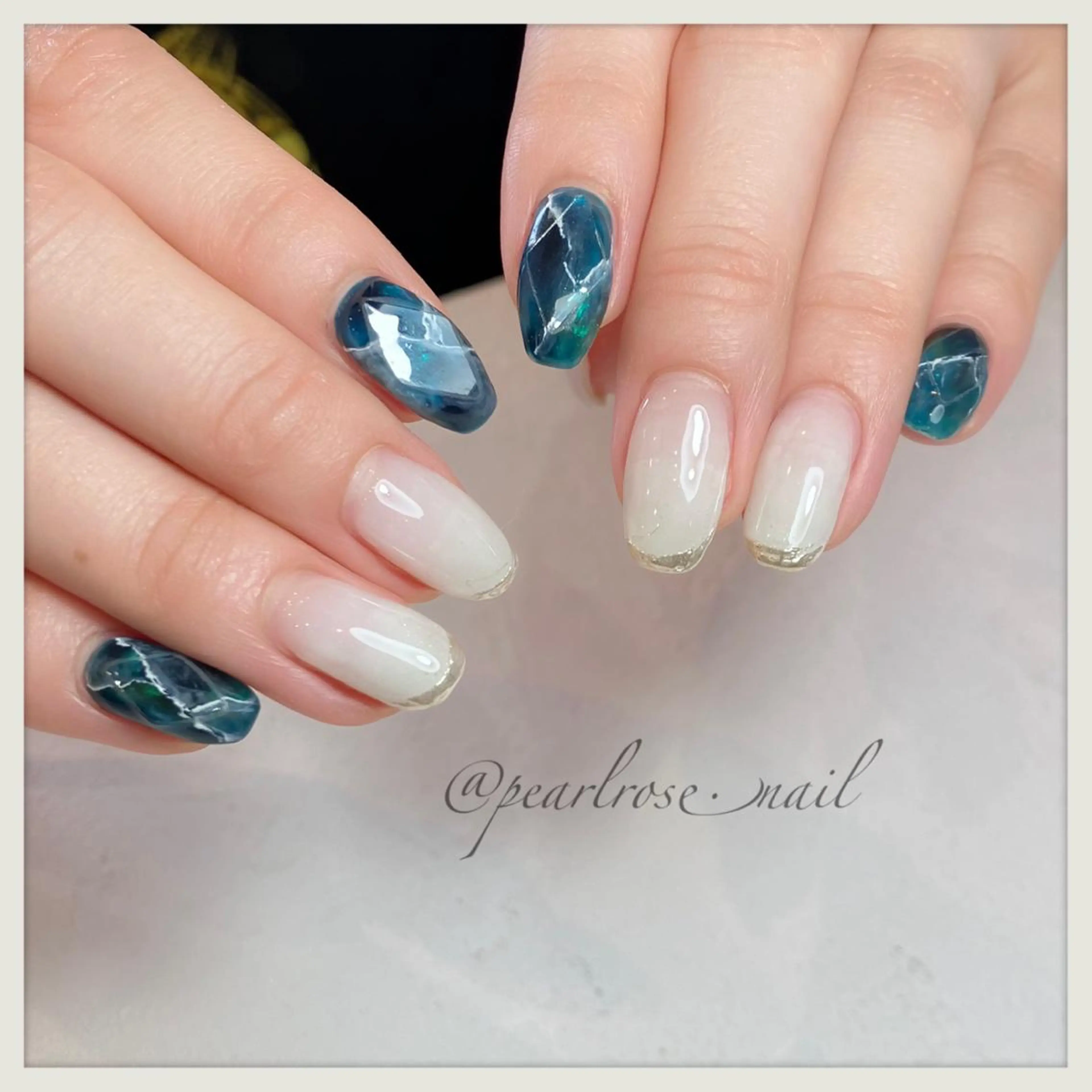 ネイル ハンドネイル Beauty salon Ryu・ange所属・PEARL ROSE パールローズのネイルデザイン