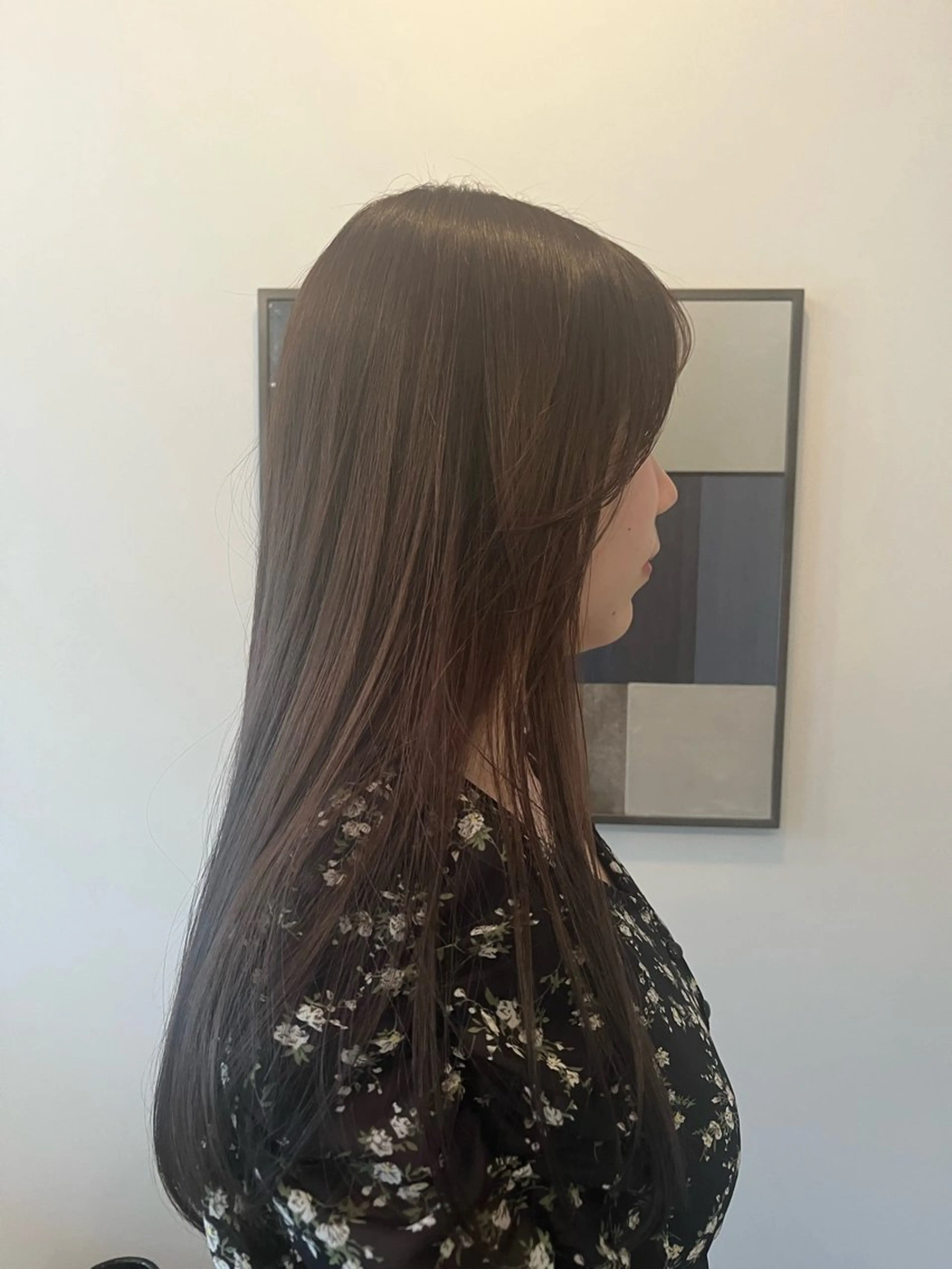 ロング 顔周りカット unfeigned02所属・おーした /カットモデル伏見栄のヘアスタイル