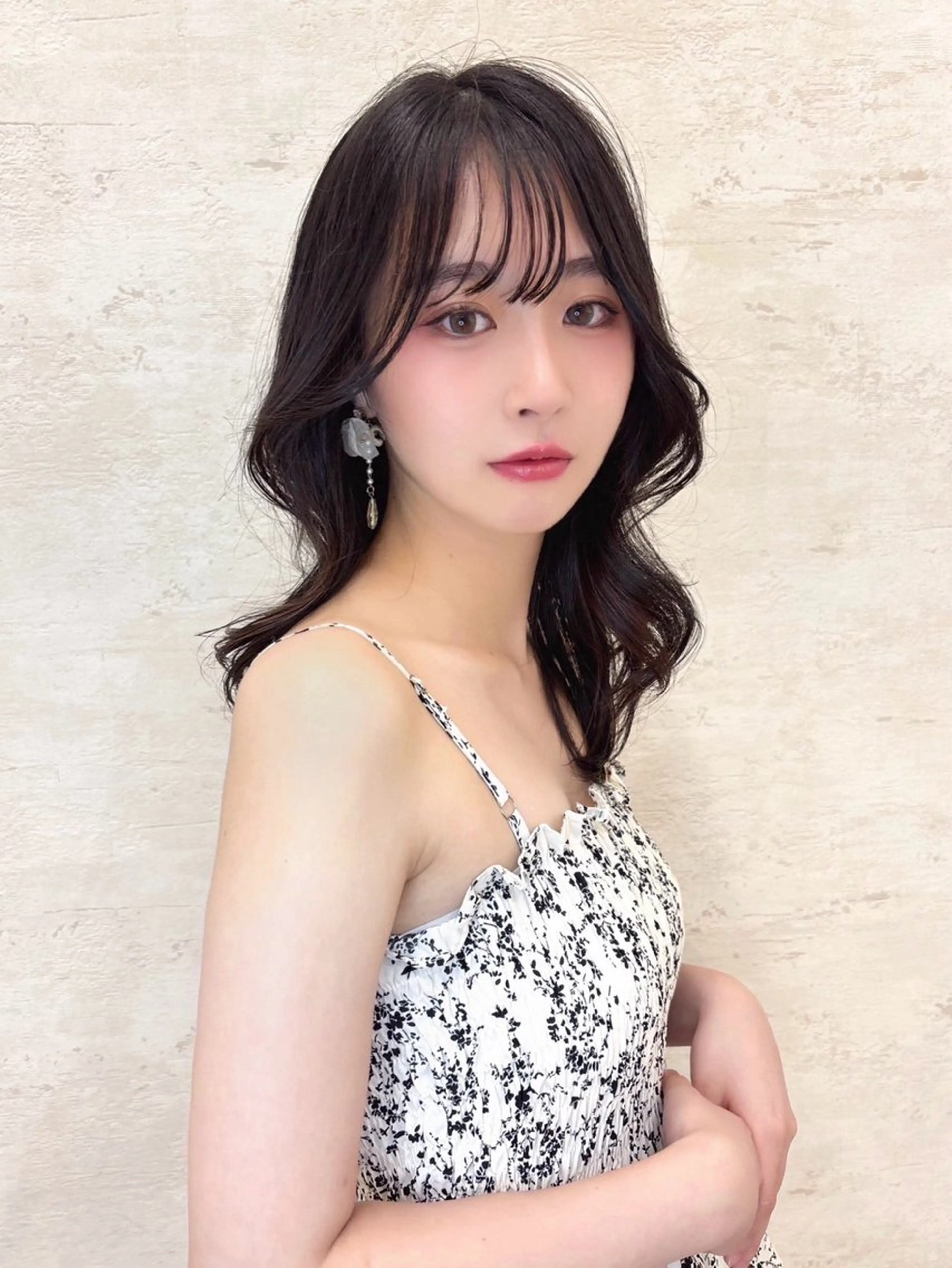 セミロング カット ヘアカラー トリートメント sakura/韓国 ガーリー/ワンホンのヘアスタイル