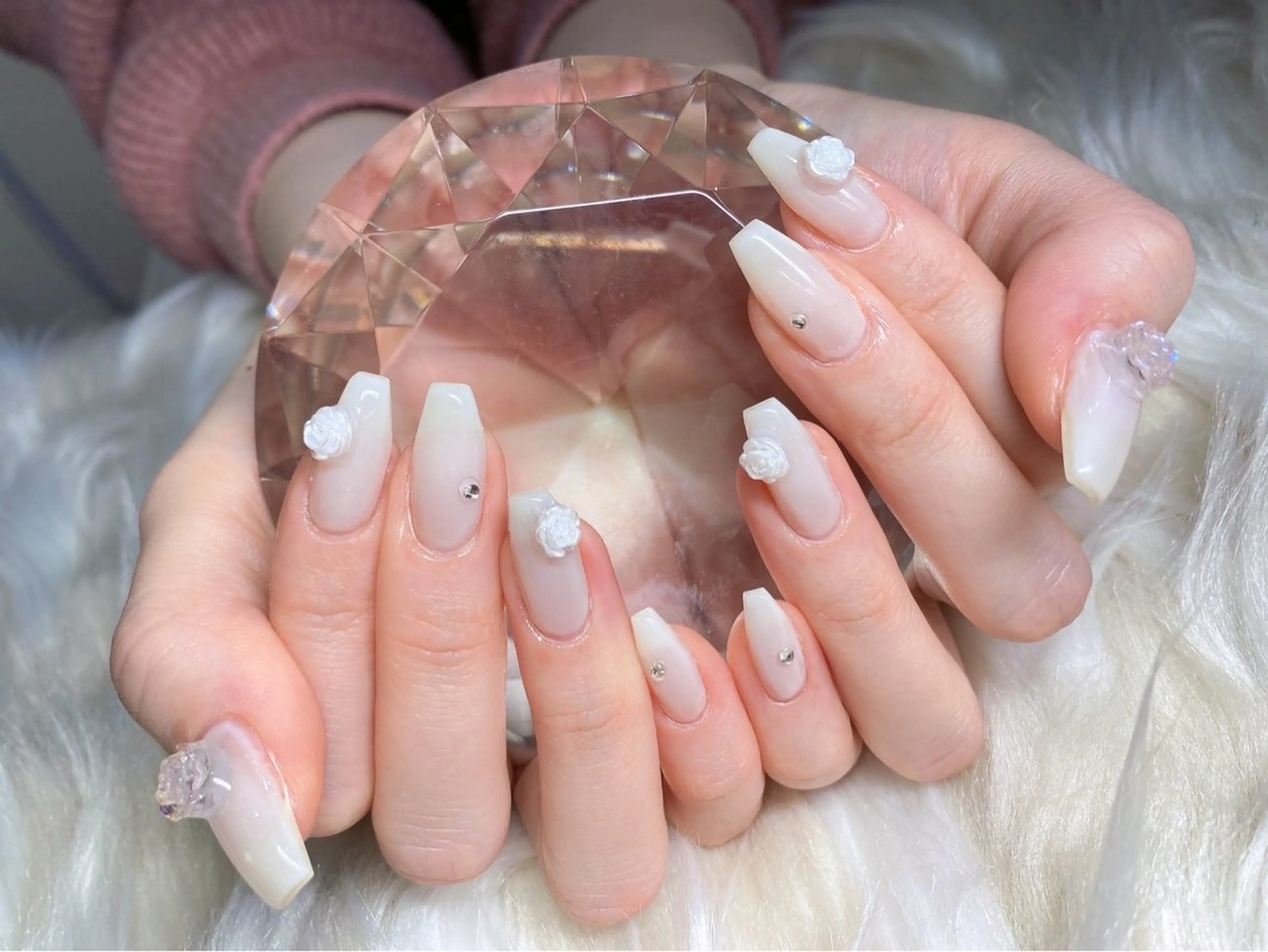 ネイル 長さ出し フレンチネイル ジェルネイル グラデーション 韓国ネイル ハンドネイル Nail&eye Belire 新宿のネイルデザイン