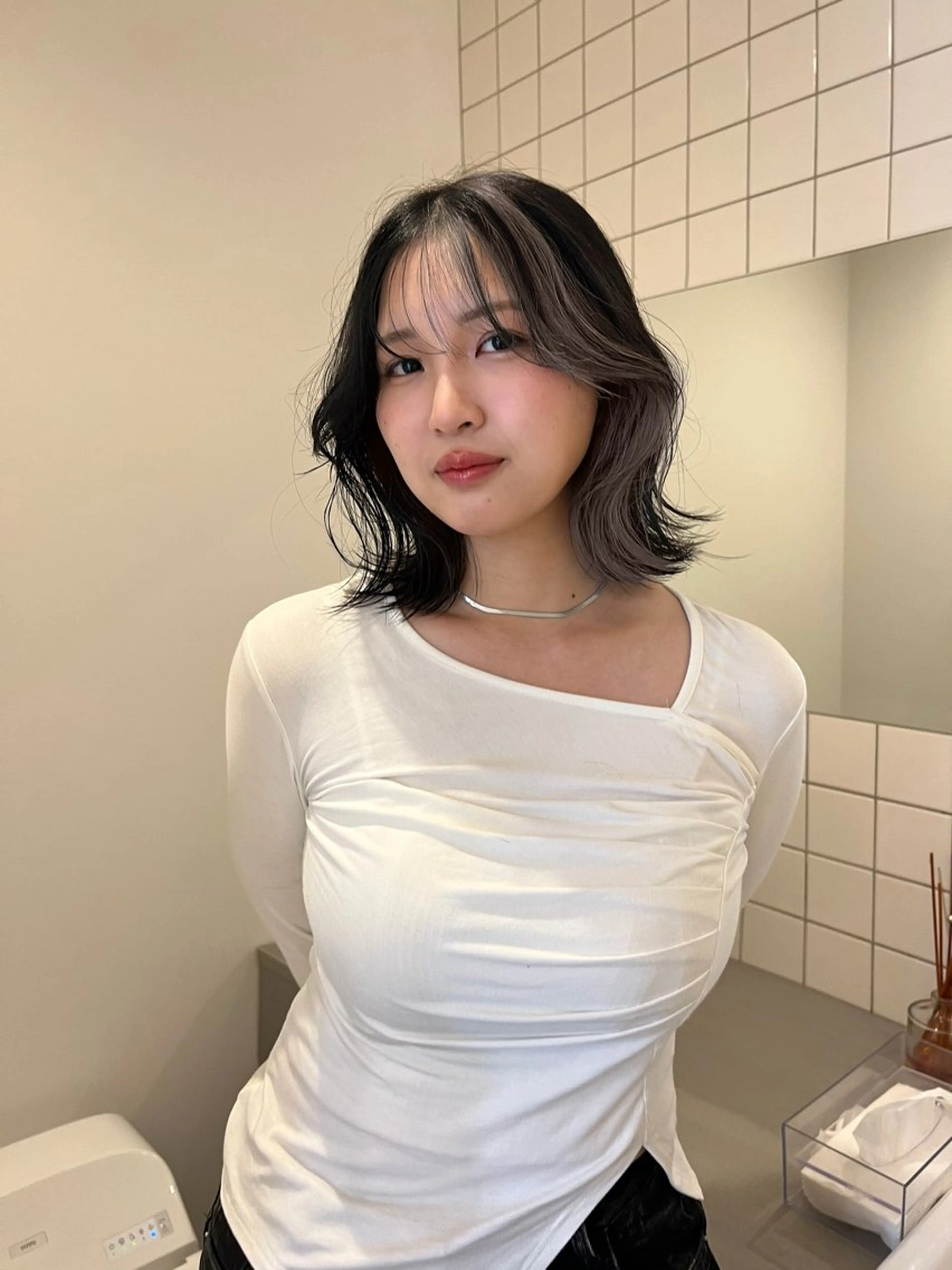 ミディアム ヘアカラー 舟橋耀/ブリーチカラ ー/レイヤーカットのヘアスタイル