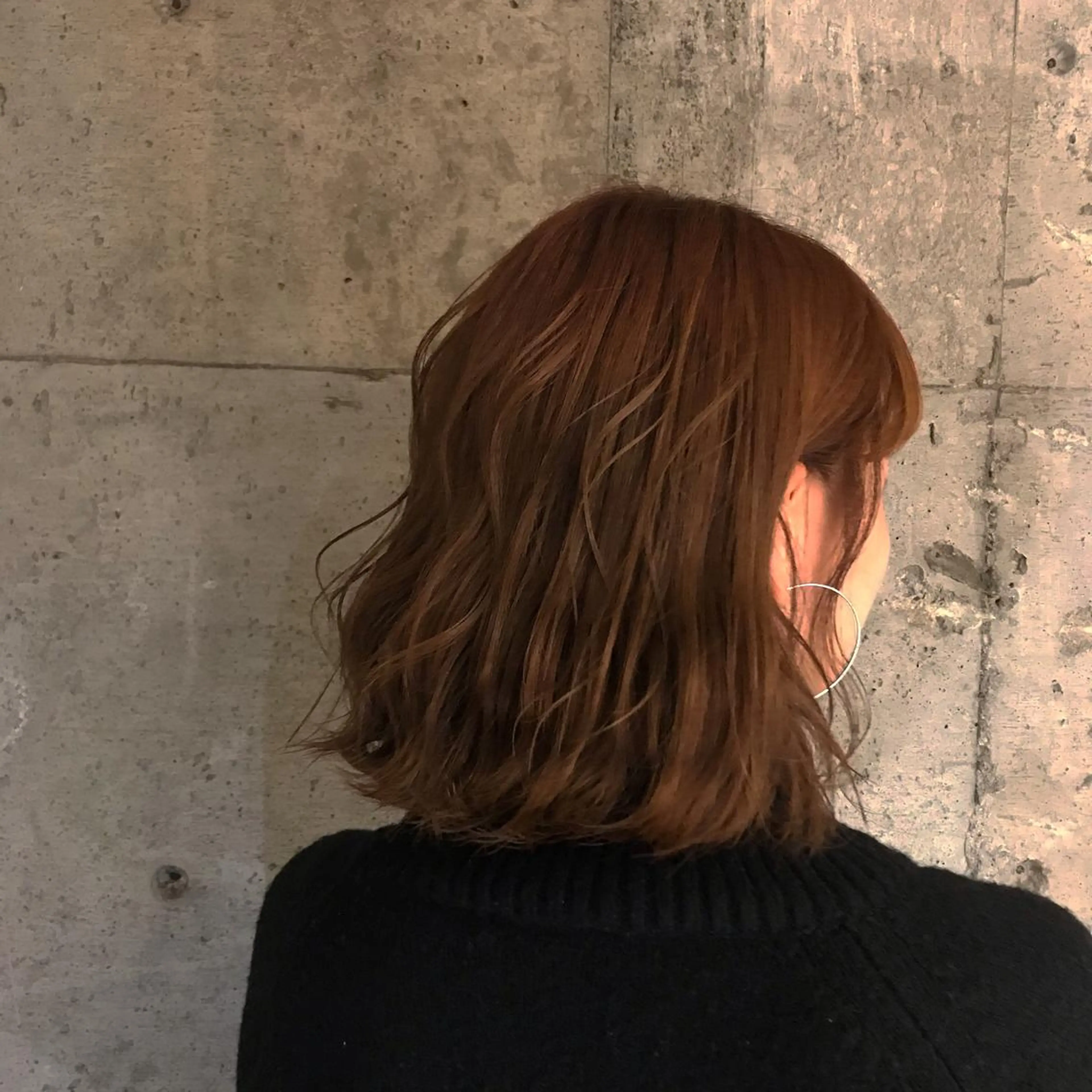 ミディアム オレンジブラウン 菅原 彩加のヘアスタイル