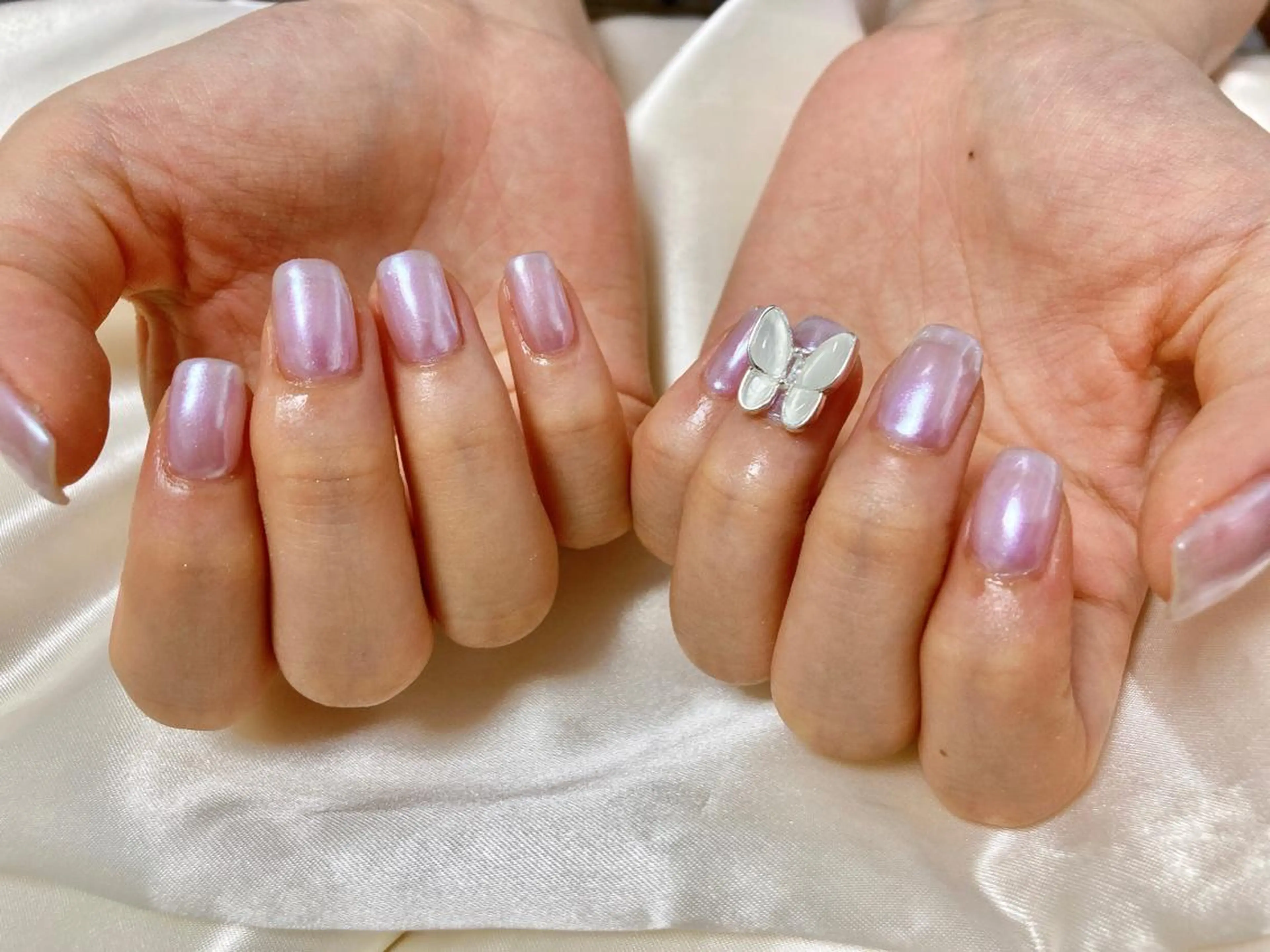 ネイル オーロラネイル ミラーネイル ハンドネイル Mogu nail 二子玉川のネイルデザイン