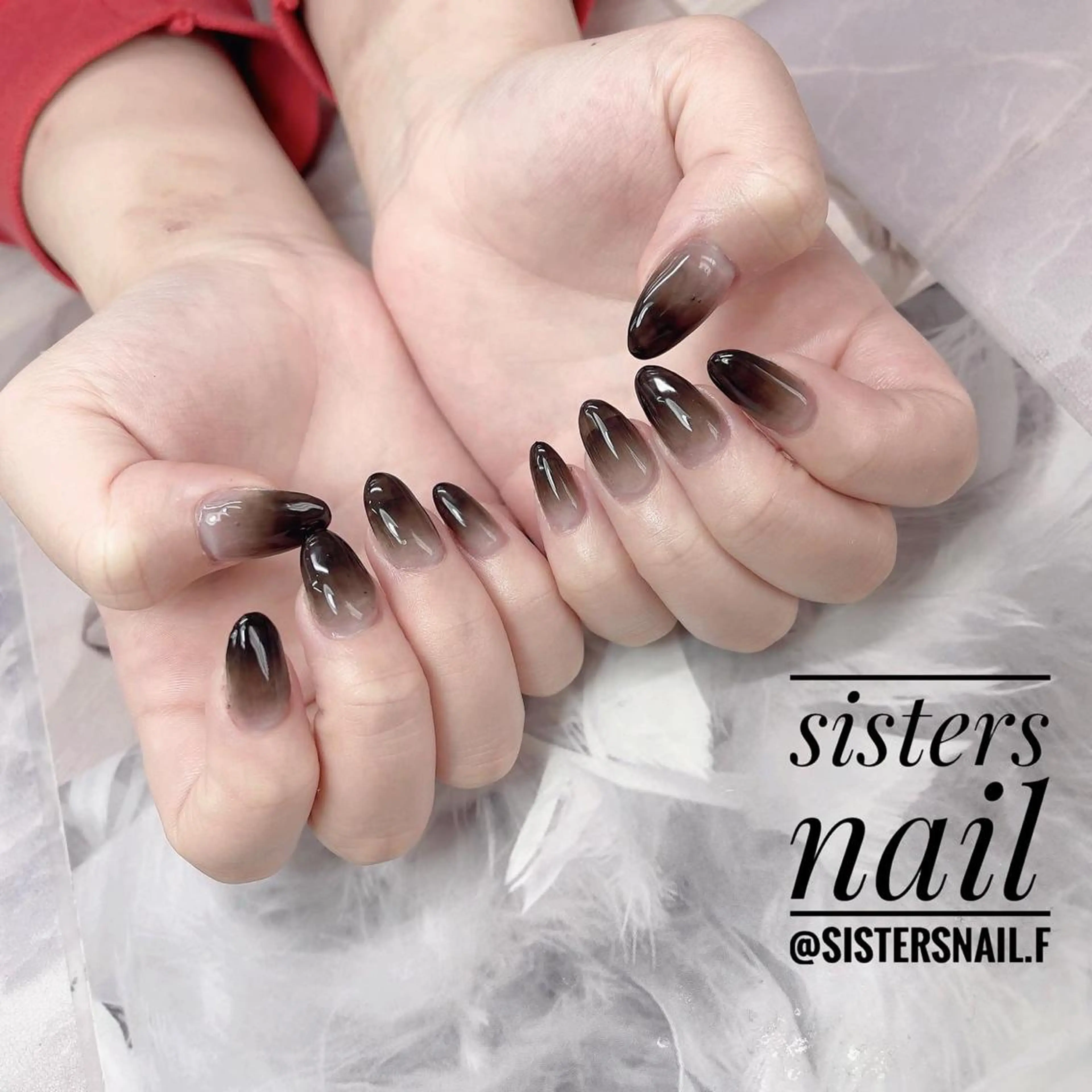 ネイル アートネイル 長さ出し グラデーション ニュアンスネイル スカルプネイル sisters nail.fのネイルデザイン