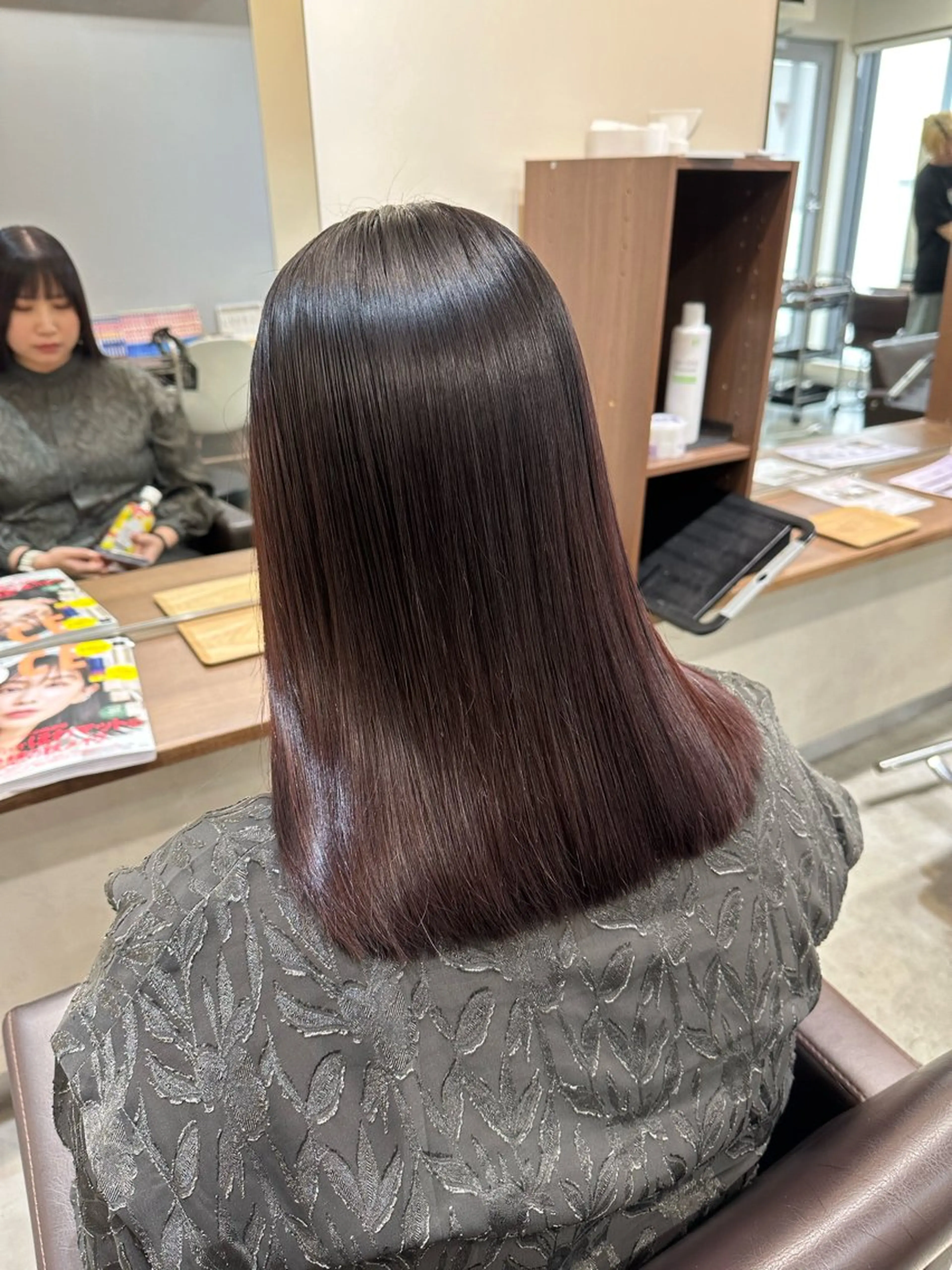 セミロング カラー 縮毛矯正 縮毛矯正+モテカラー 🎀✨mihoのヘアスタイル