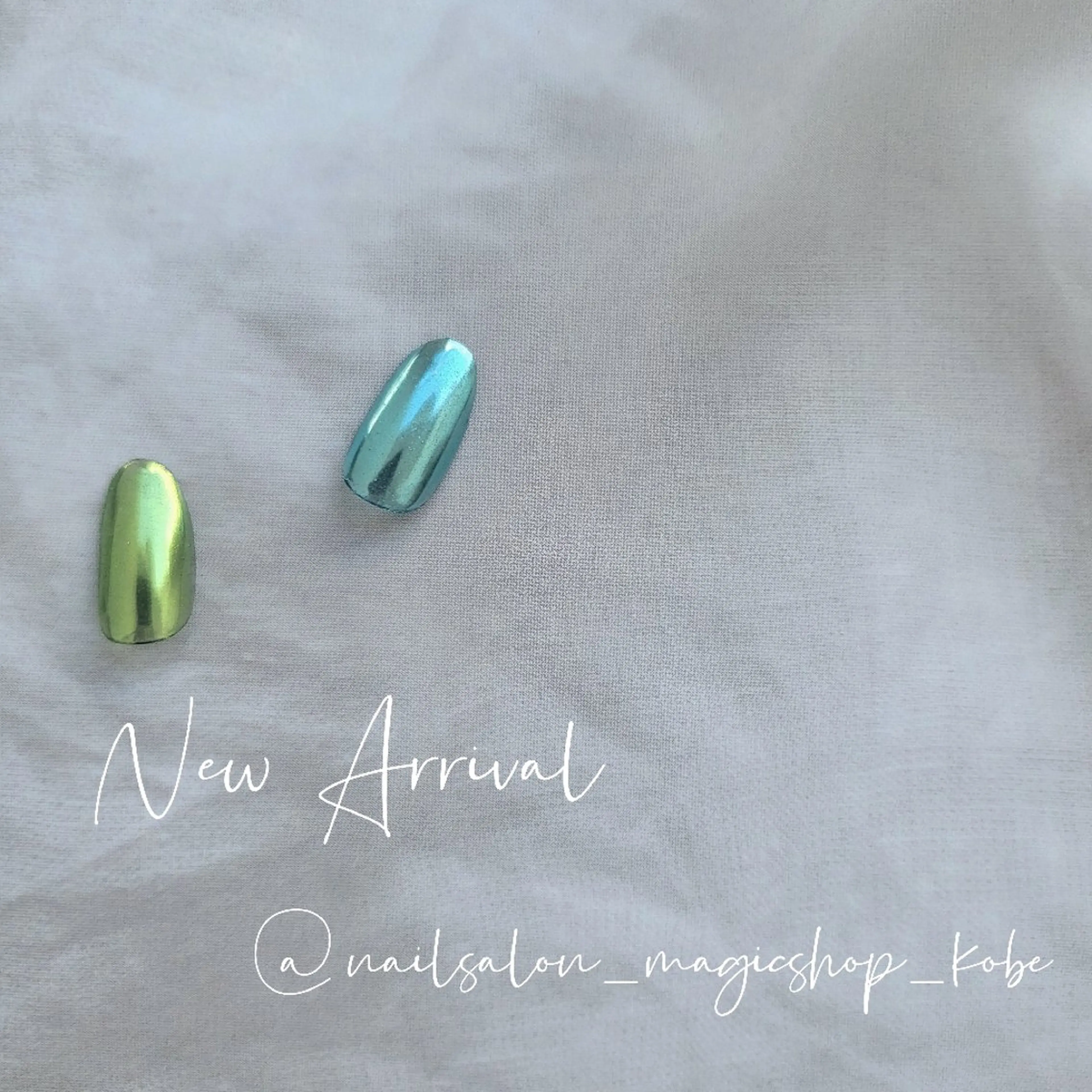 ネイル アートネイル ブルー ゴールド ゴージャス グリーン Nailsalon MagicShopのネイルデザイン