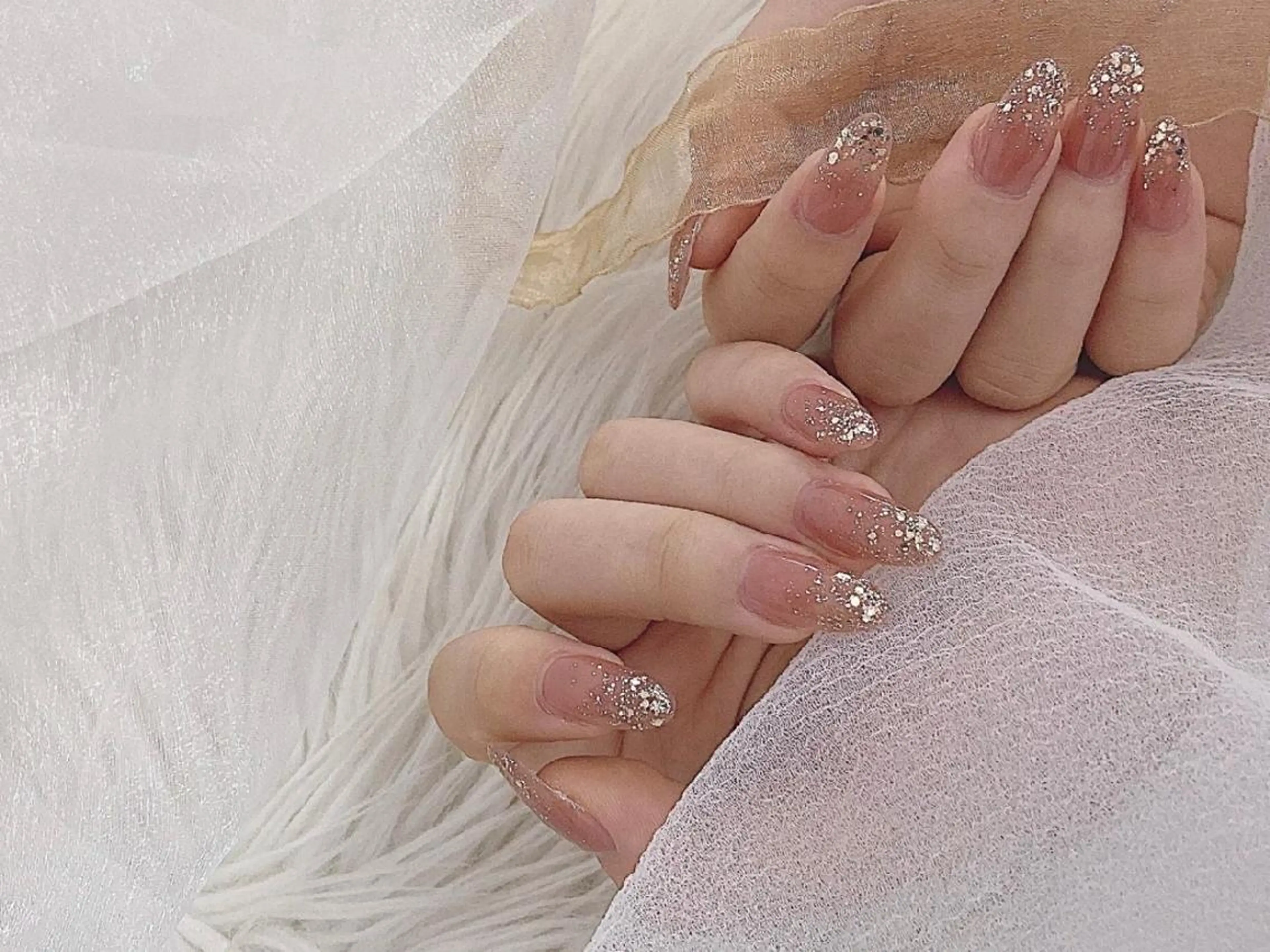 セミロング ネイル シンプルネイル ハンドネイル ネイリストゆか💅 長さだし、深爪矯正のネイルデザイン