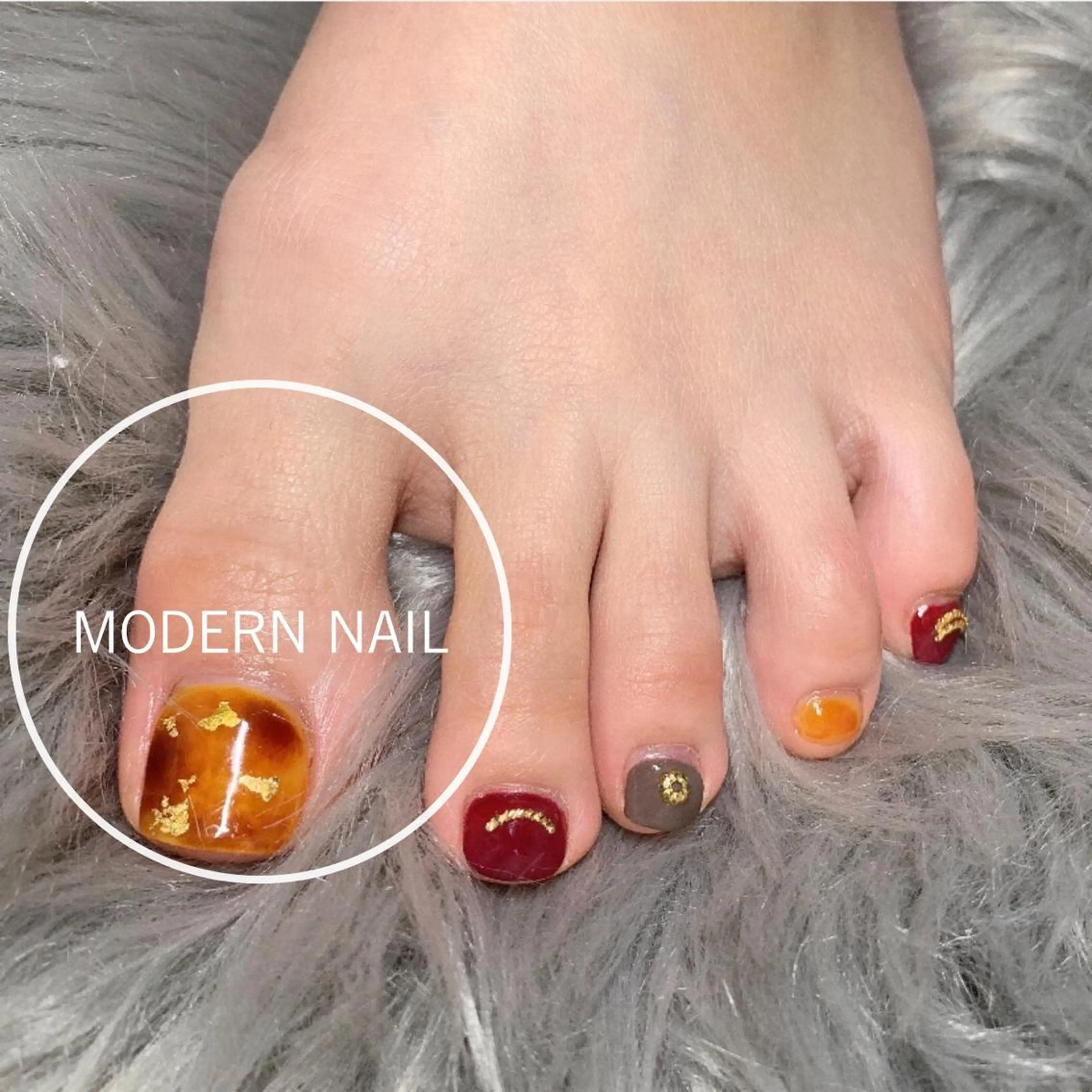 ネイル べっ甲ネイル フットネイル 小川 玲奈のネイルデザイン