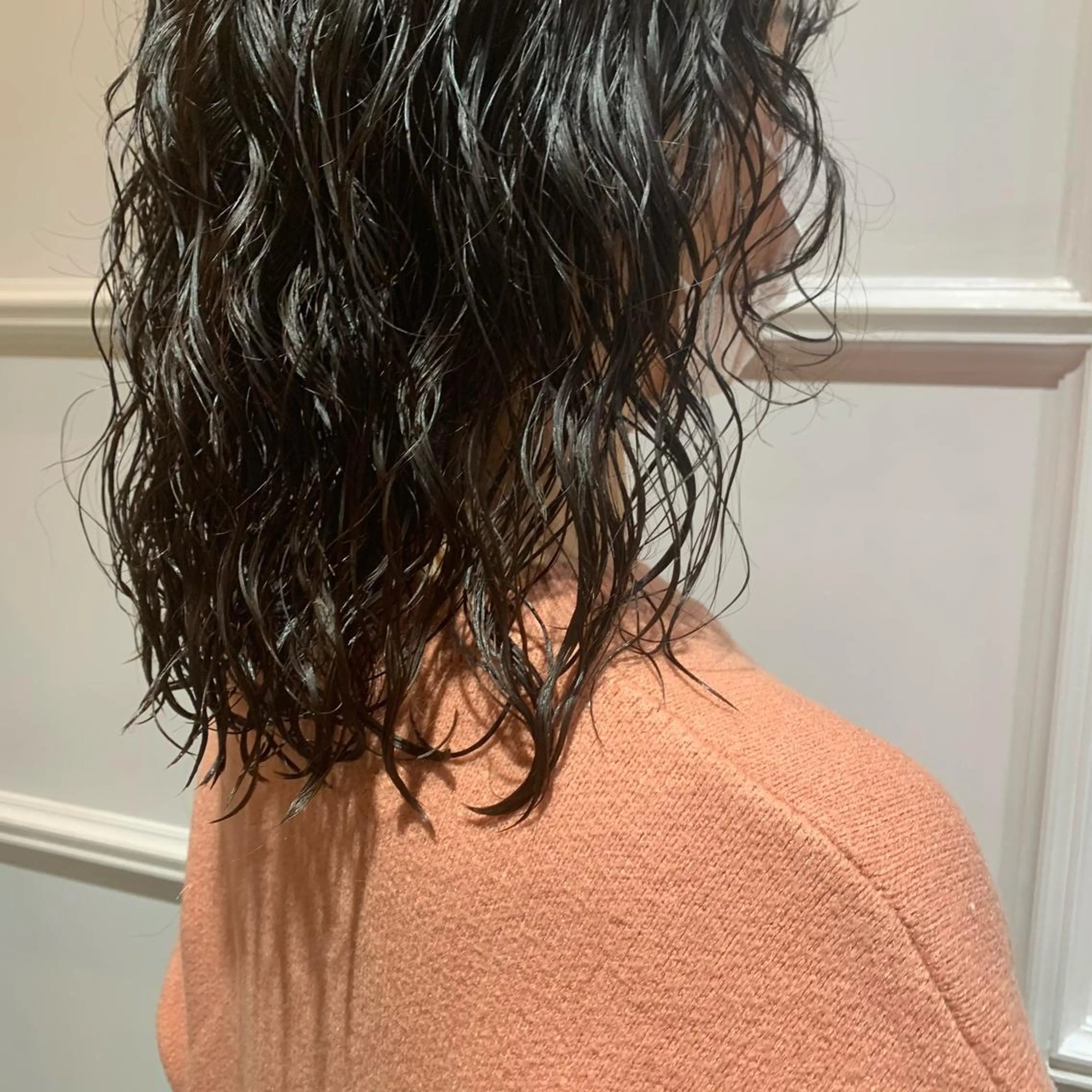 ミディアム パーマ ヘアアレンジ ミディアムパーマ カット 髪質改善カラー&TR 縮毛矯正/弱酸性矯正のヘアスタイル