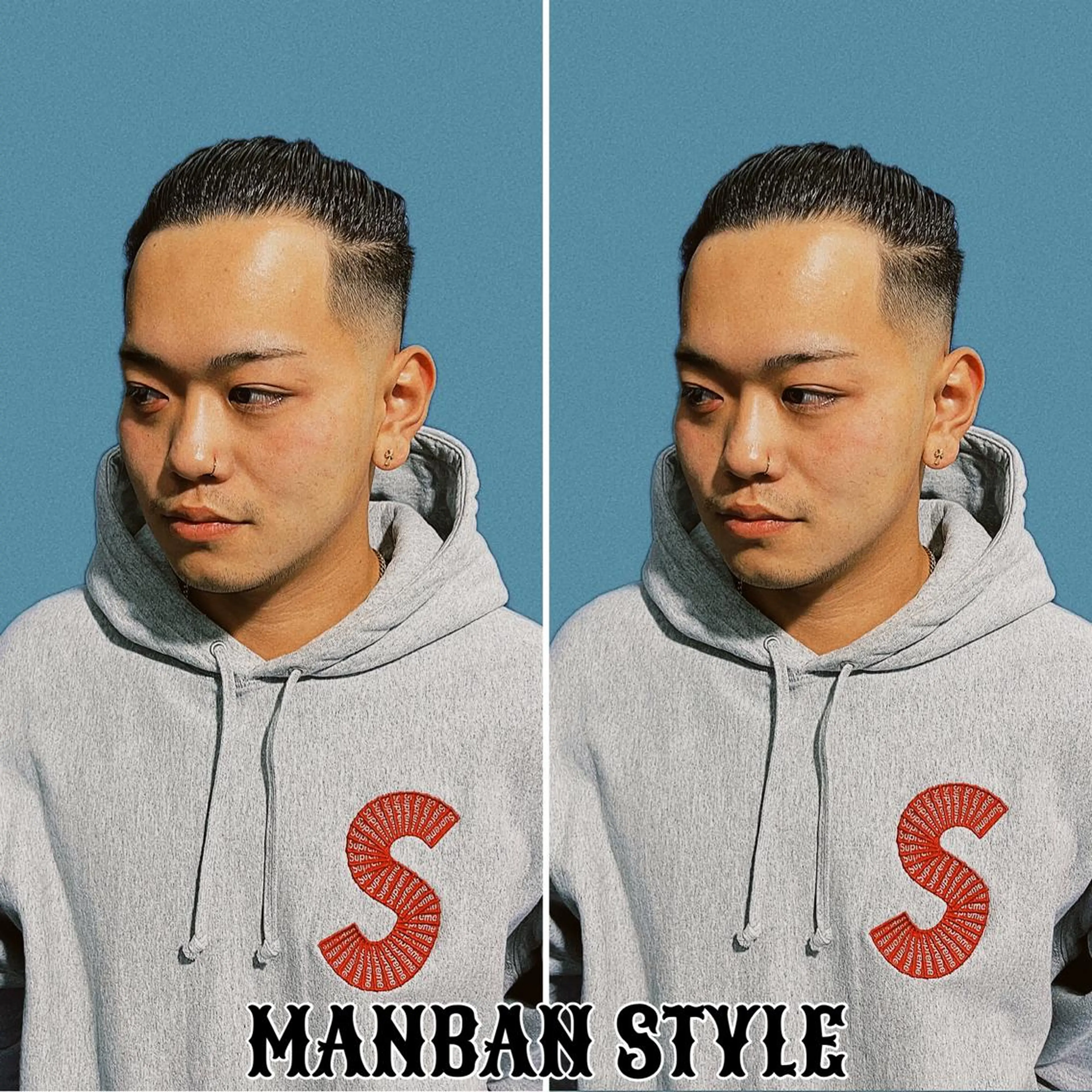 セミロング カラー パーマ メンズ フェードカット メンズハイトーン メンズパーマ セミロングパーマ ハイトーンカラー &CREW スタッフのヘアスタイル