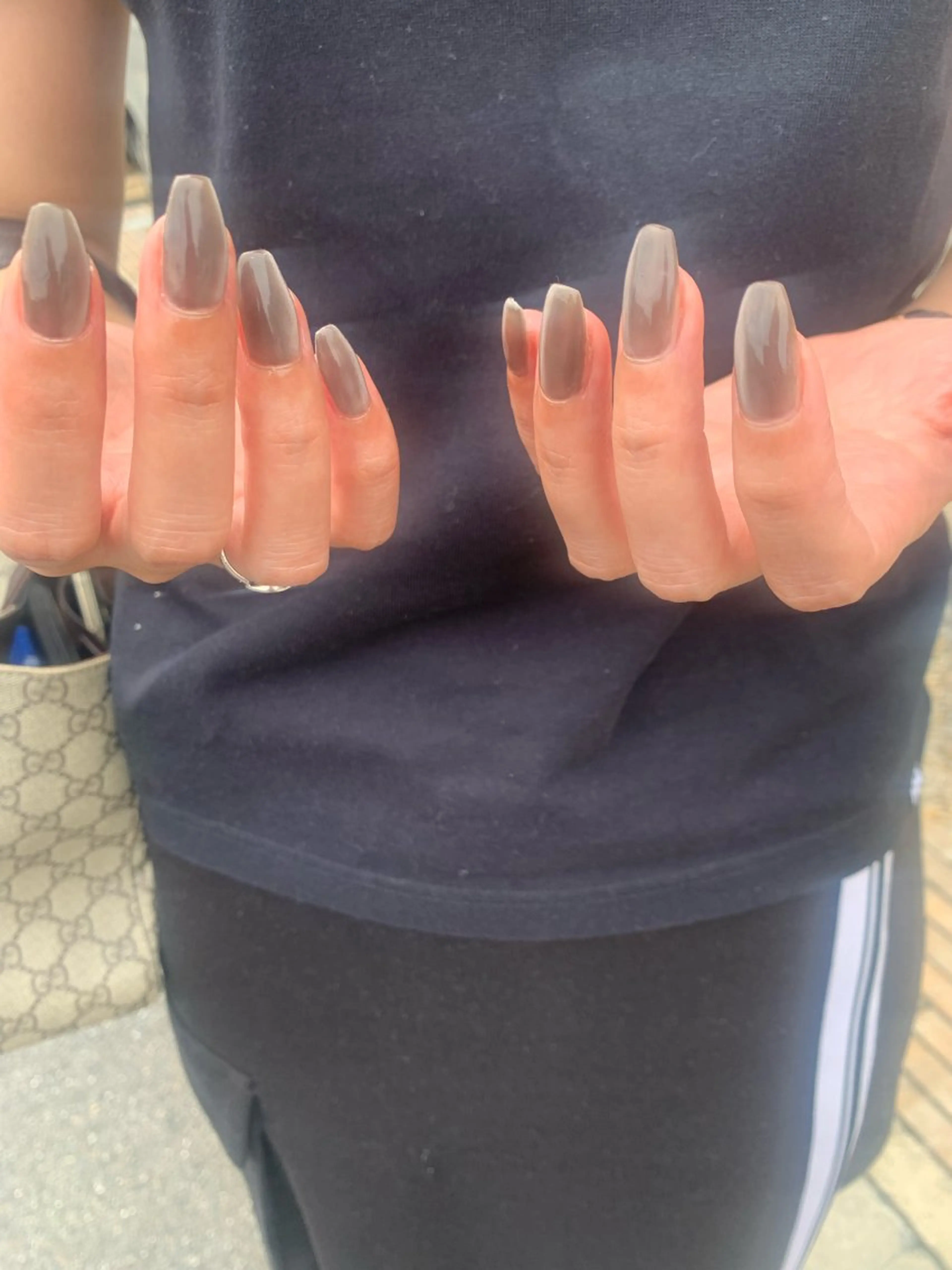 ネイル ブラウン マグネットネイル ハンドネイル 北川 恭子のネイルデザイン