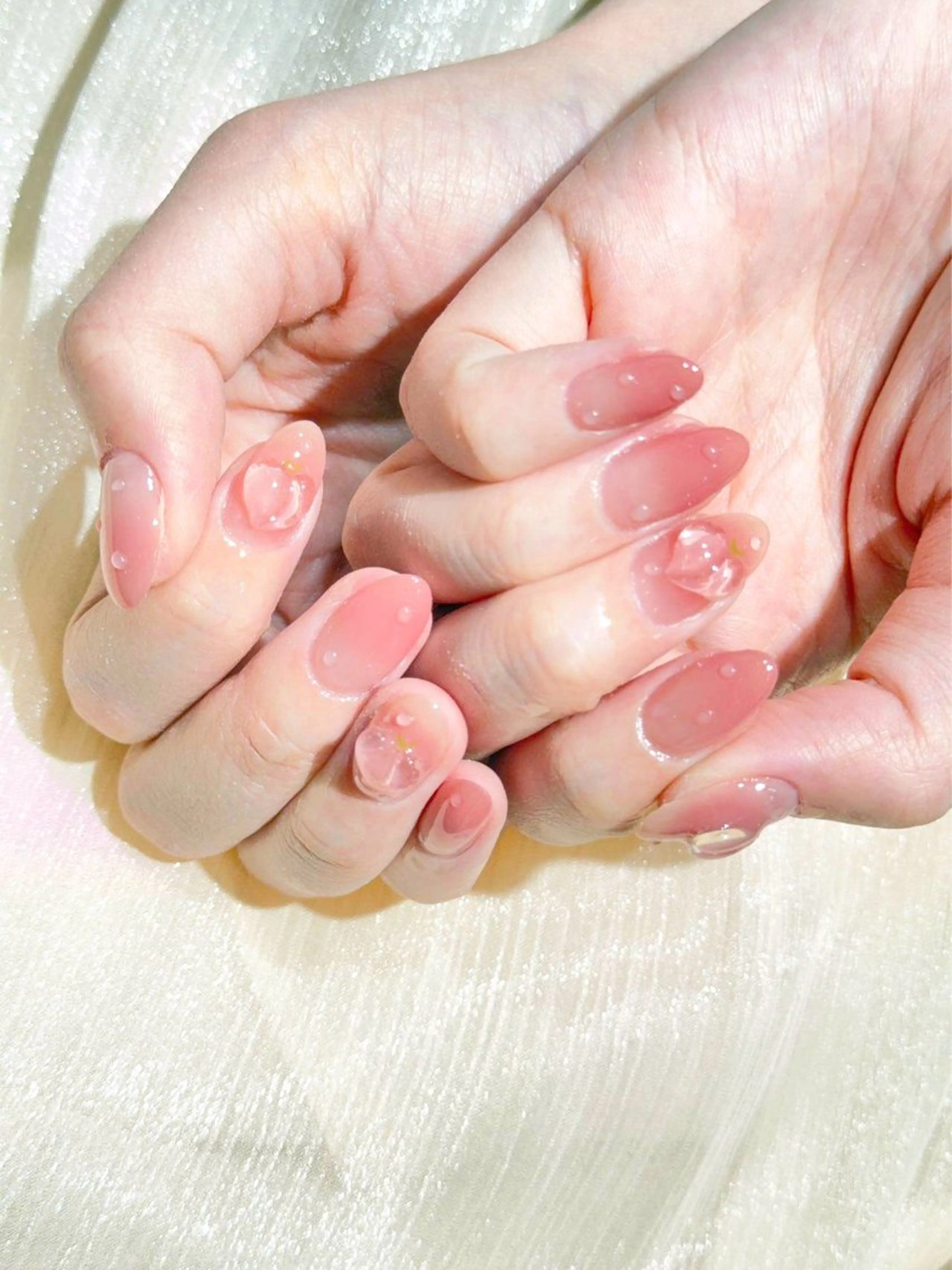 ネイル チークネイル 長さ出し フレンチネイル ガーリー 韓国ネイル sun nail池袋 モデル募集のネイルデザイン