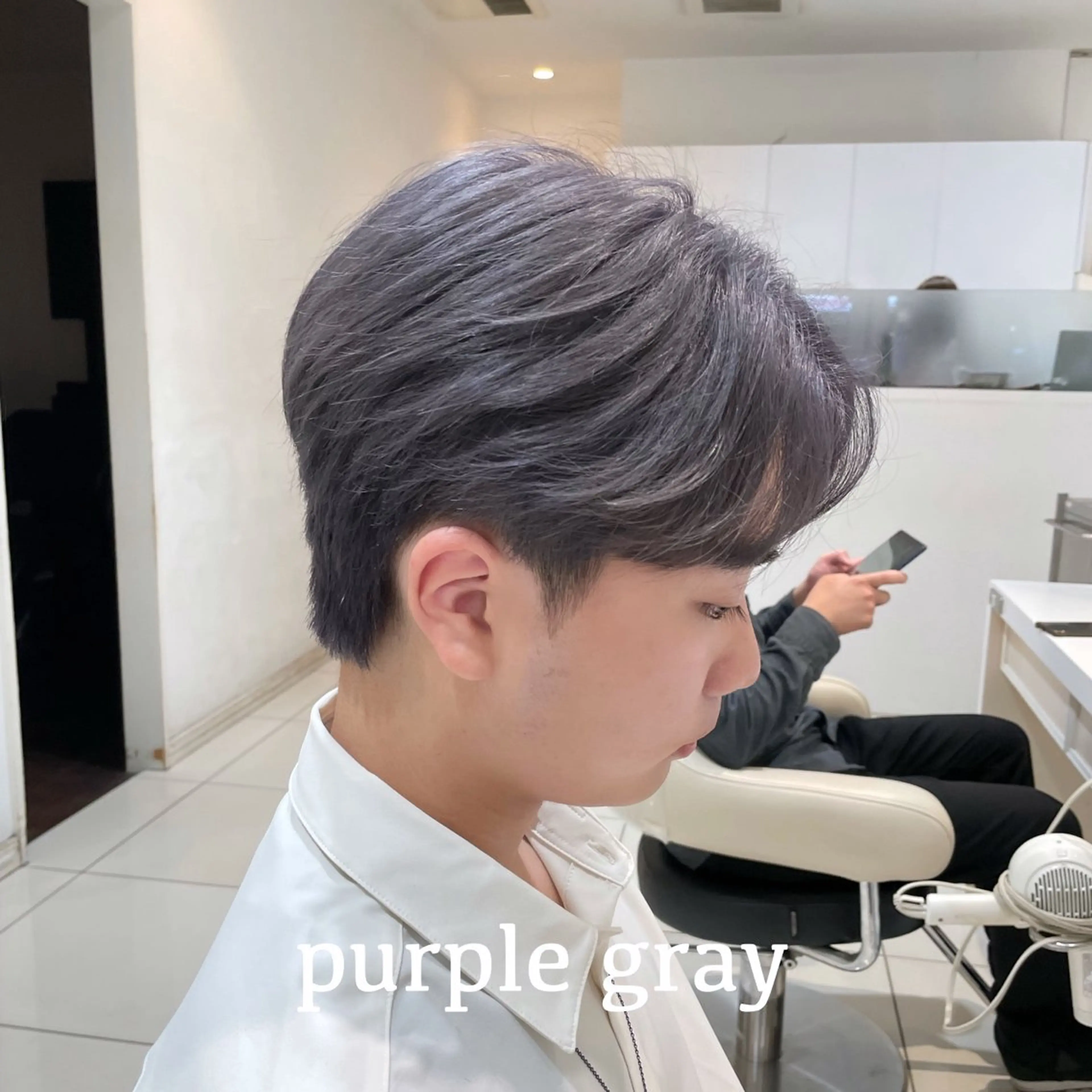 ショート カラー メンズ メンズブリーチ ブリーチ パープルカラー 樋笠 知佳のヘアスタイル