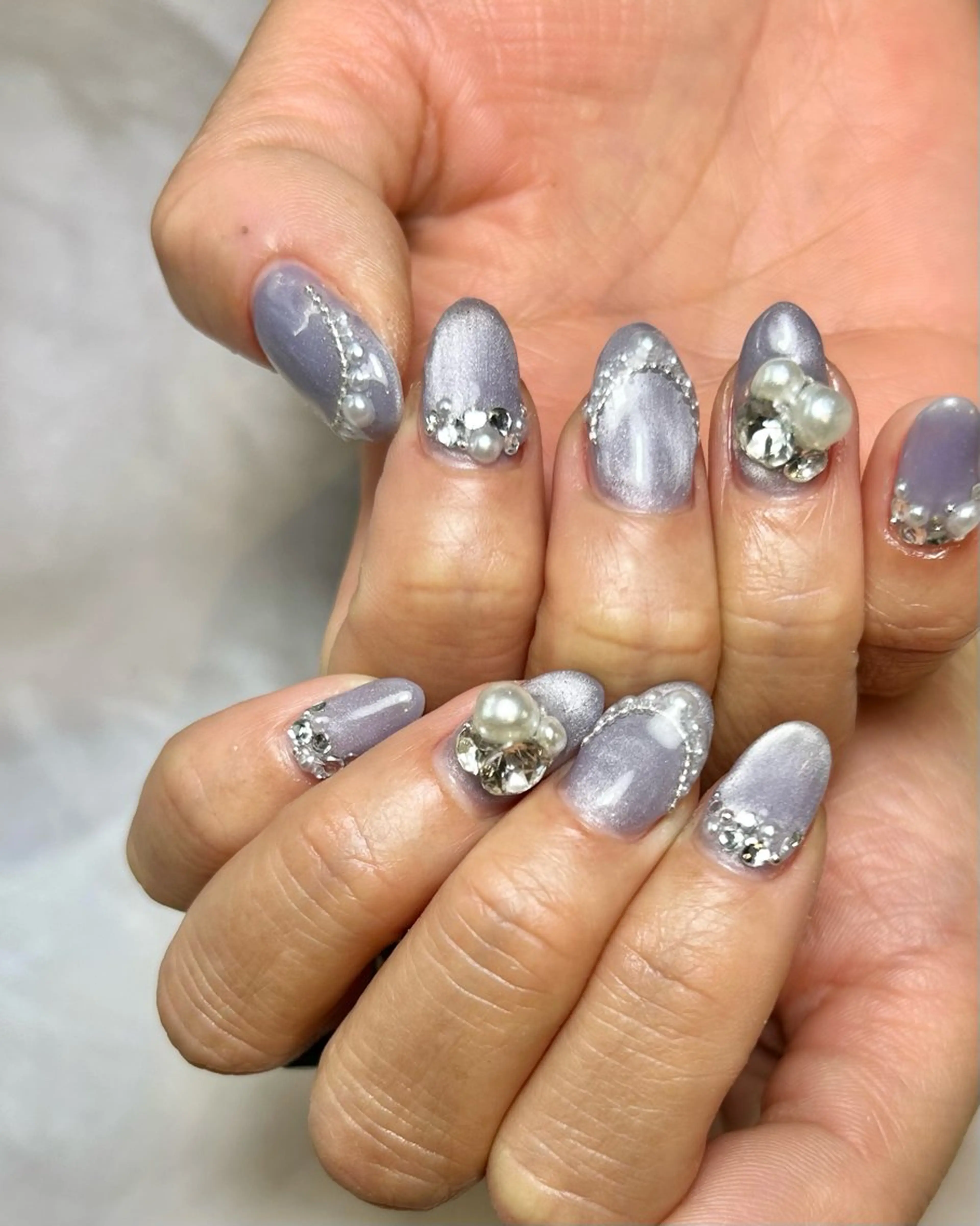 ネイル ブルー 持ち込み ハンドネイル Reflection marikoのネイルデザイン