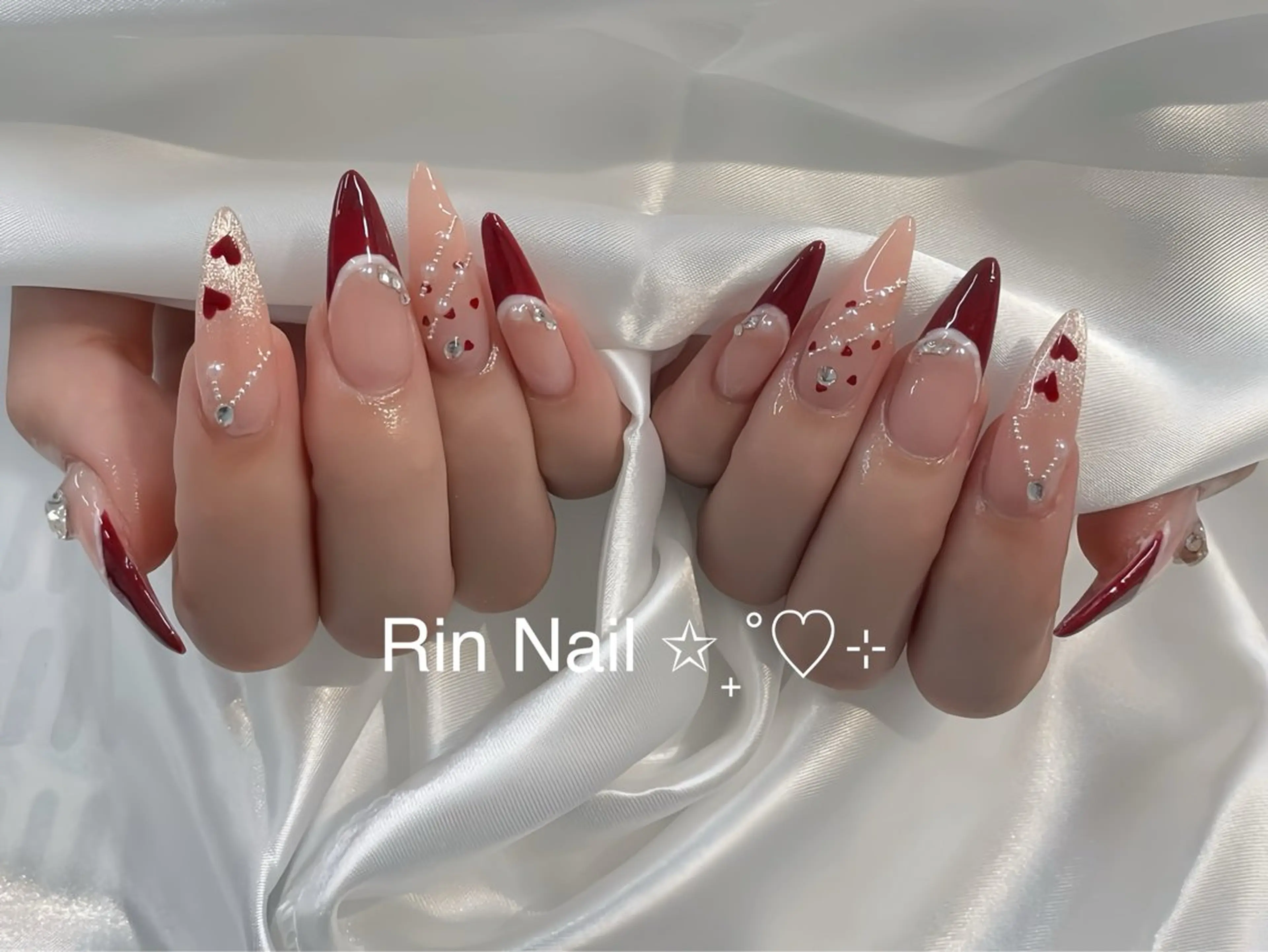 ネイル アートネイル ロングネイル ニュアンスネイル スカルプネイル ネイルチップ ハンドネイル Rin Nail 新大久保店のネイルデザイン