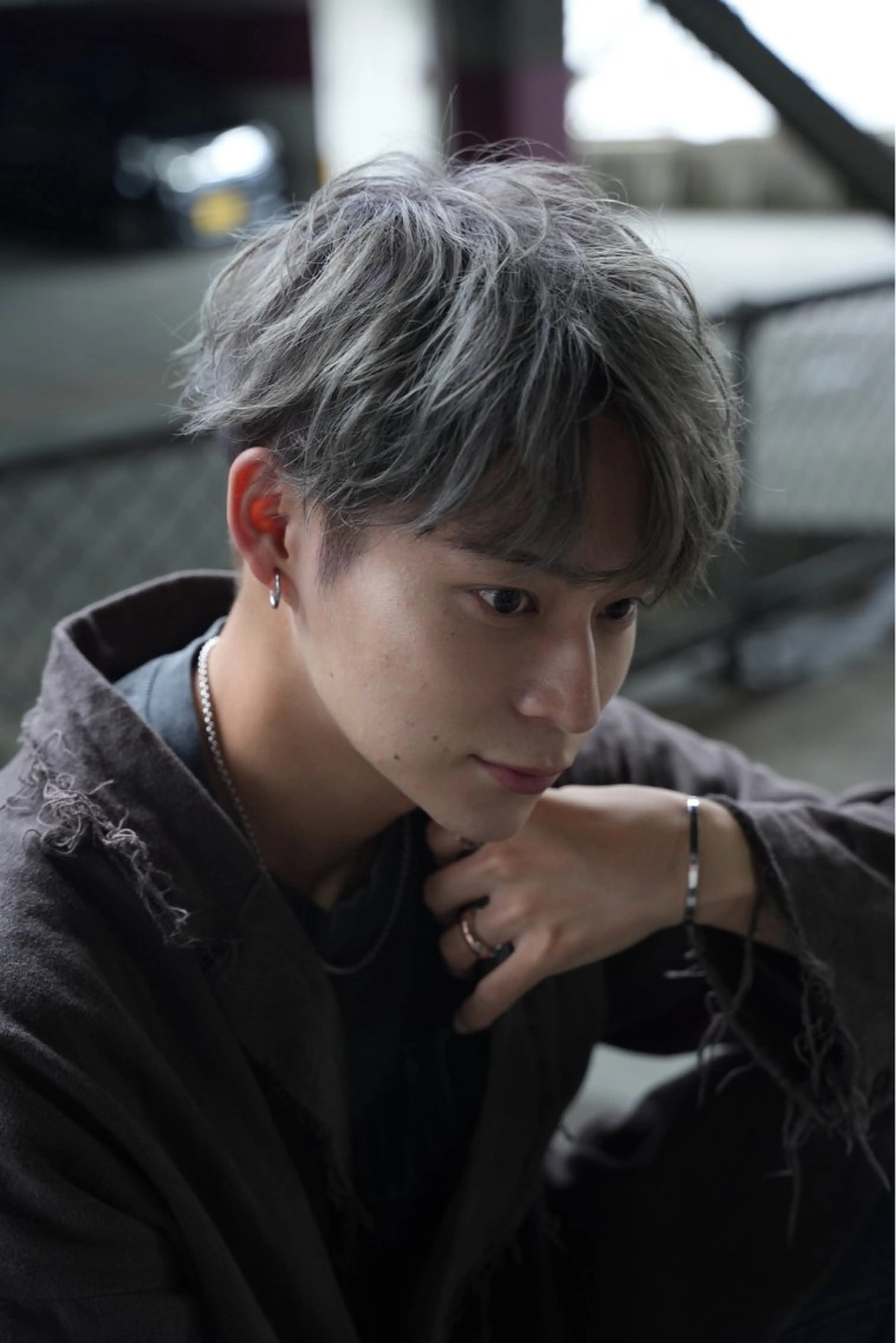 ショート カラー メンズ カット ヘアカラー パーマ スパイキーショート パーマ　具志堅　太志のヘアスタイル