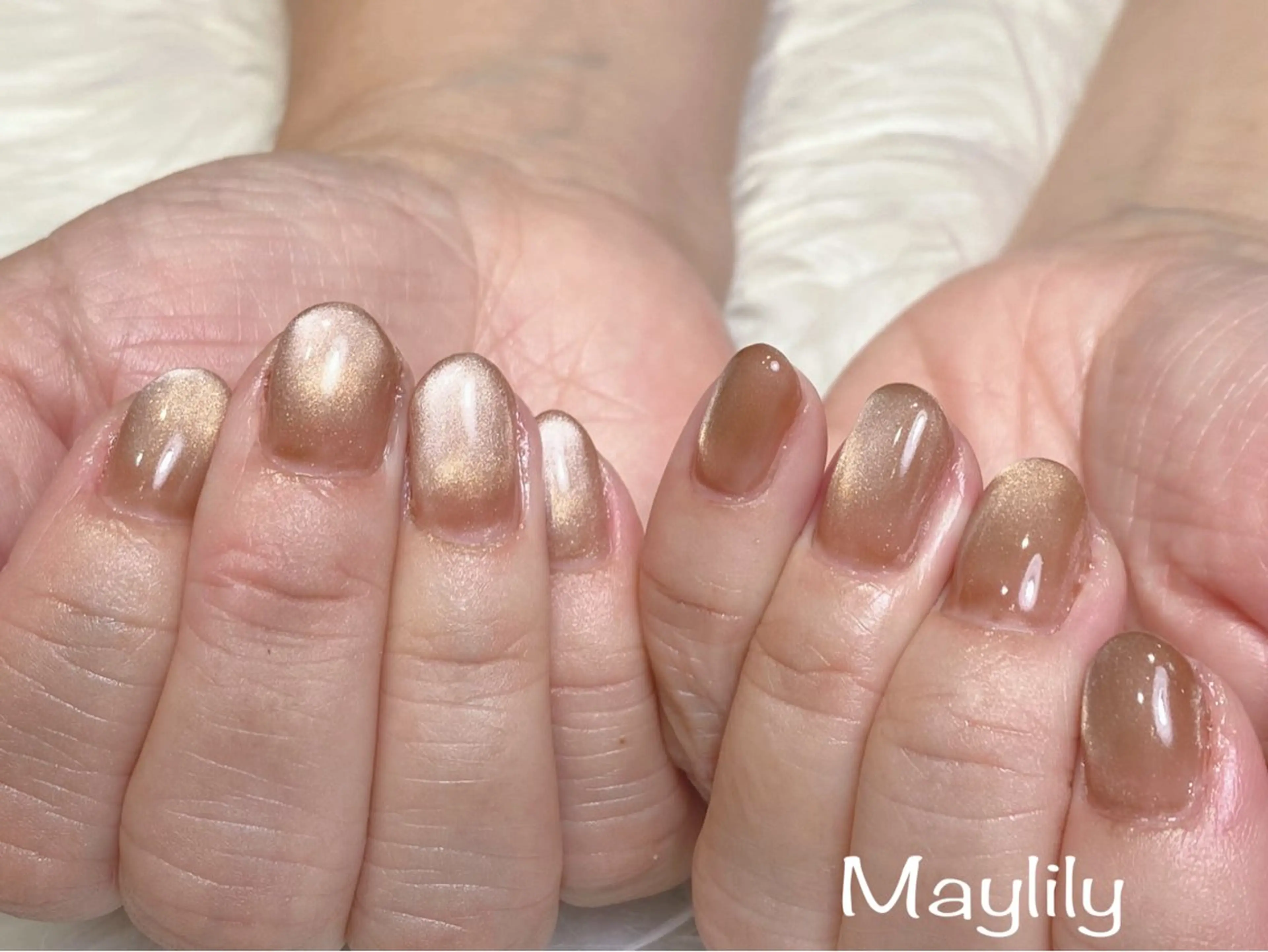 ネイル ブラウン マグネットネイル ハンドネイル Nail salon Maylily所属・Nail salon Maylilyのネイルデザイン