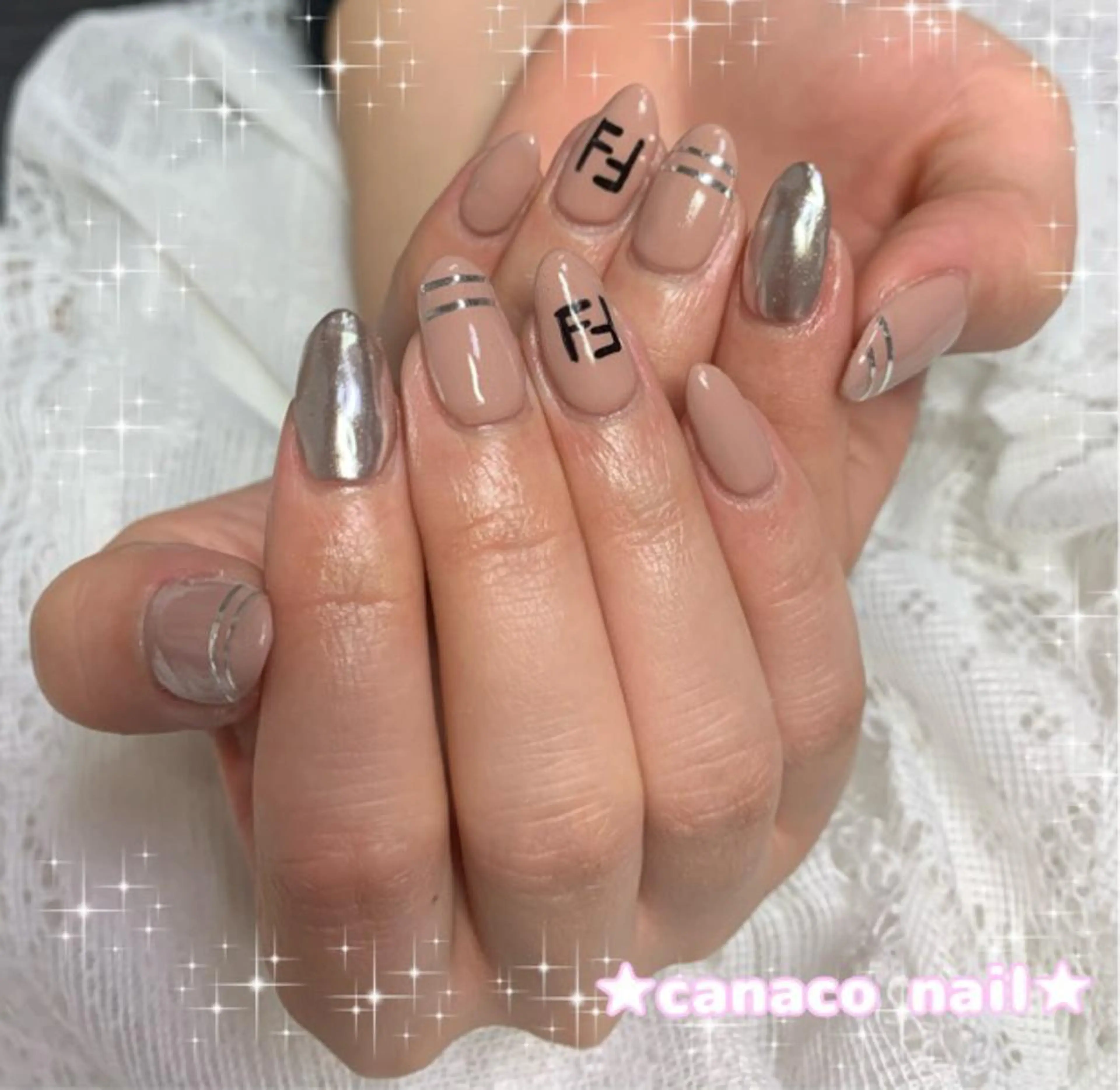 ネイル アートネイル ジェルネイル ミラーネイル パラジェル ピンク ハンドネイル ハンドケア Felice所属・ベテランネイル cnc  nailのネイルデザイン