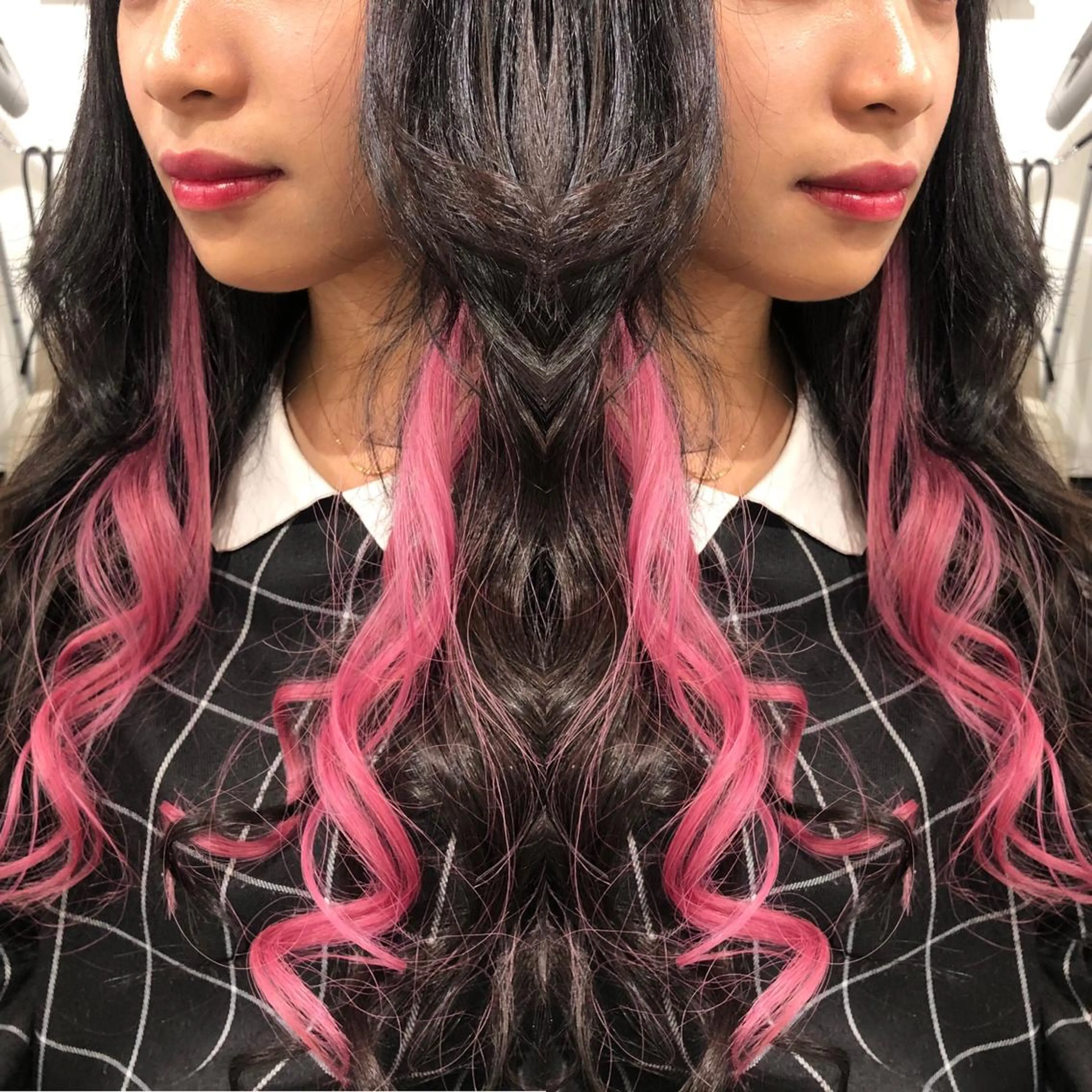 セミロング カラー ヘアアレンジ インナーカラー ピンクカラー エクステ エクステ 🦋美髪／エクステ 🦋アベイクミのヘアスタイル