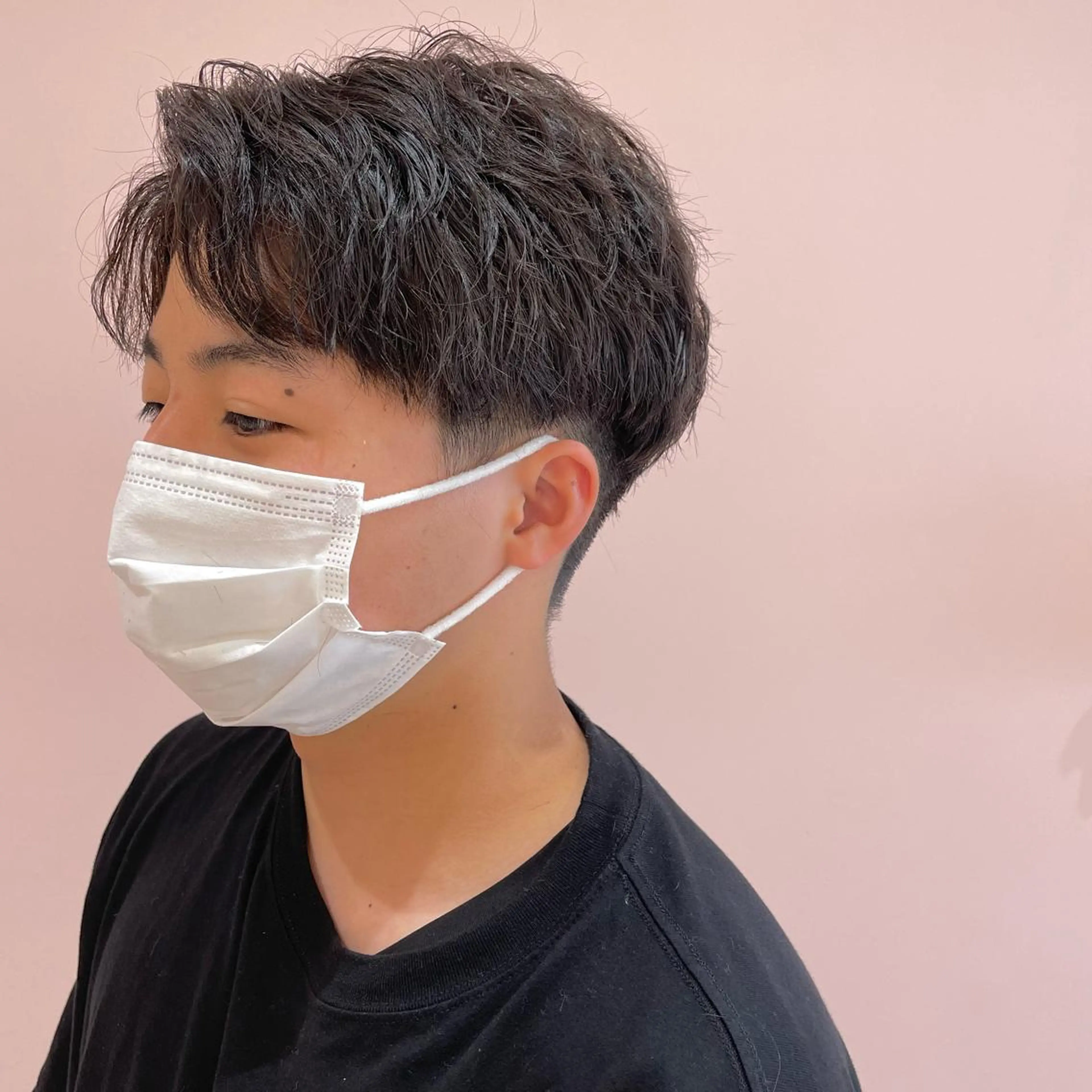 ショート パーマ メンズ カット レイヤーカット/ ハイトーンchimiのヘアスタイル