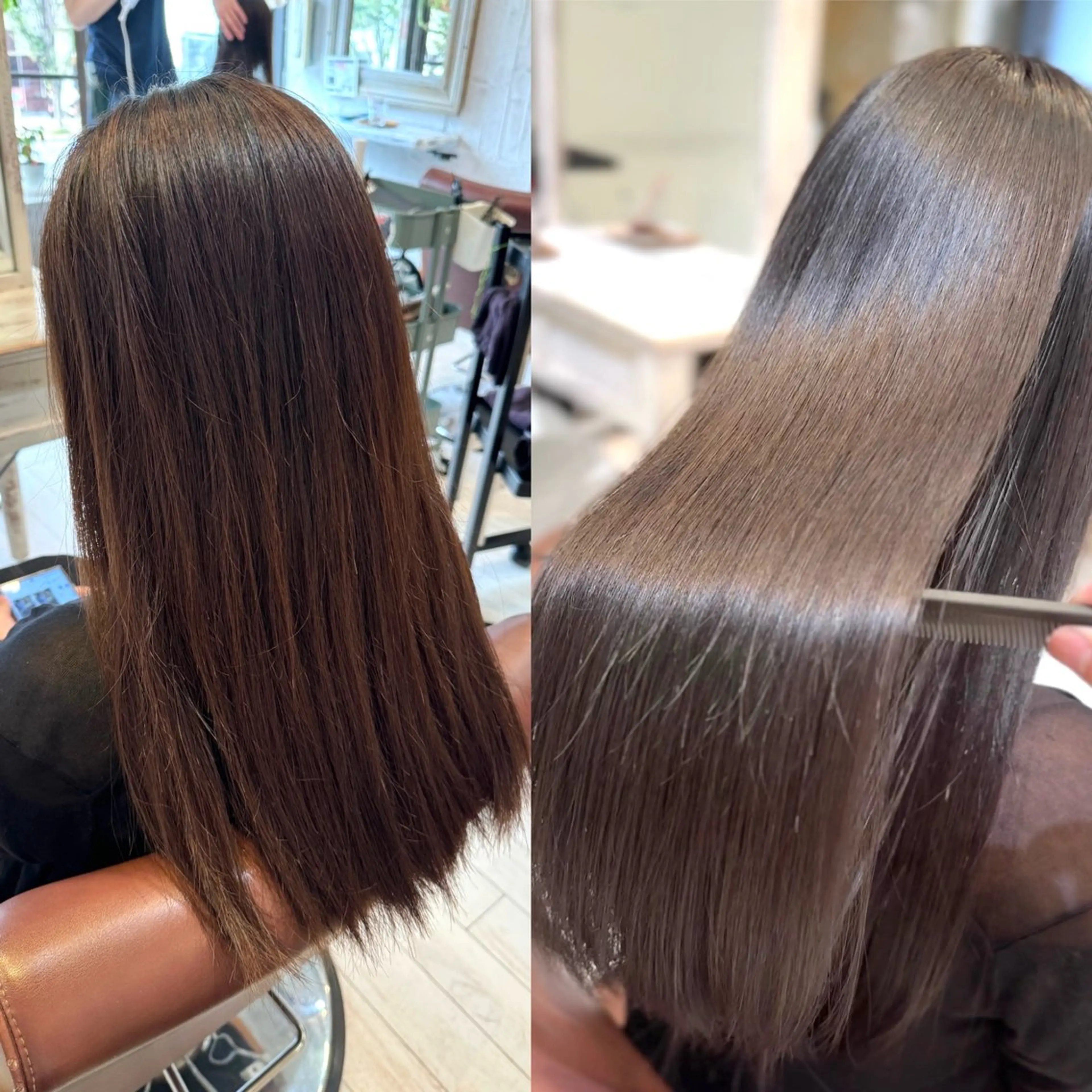 [自然なストレート◎]髪質改善ストレート＋ダメージレスカラー＋2Stepトリートメントの写真