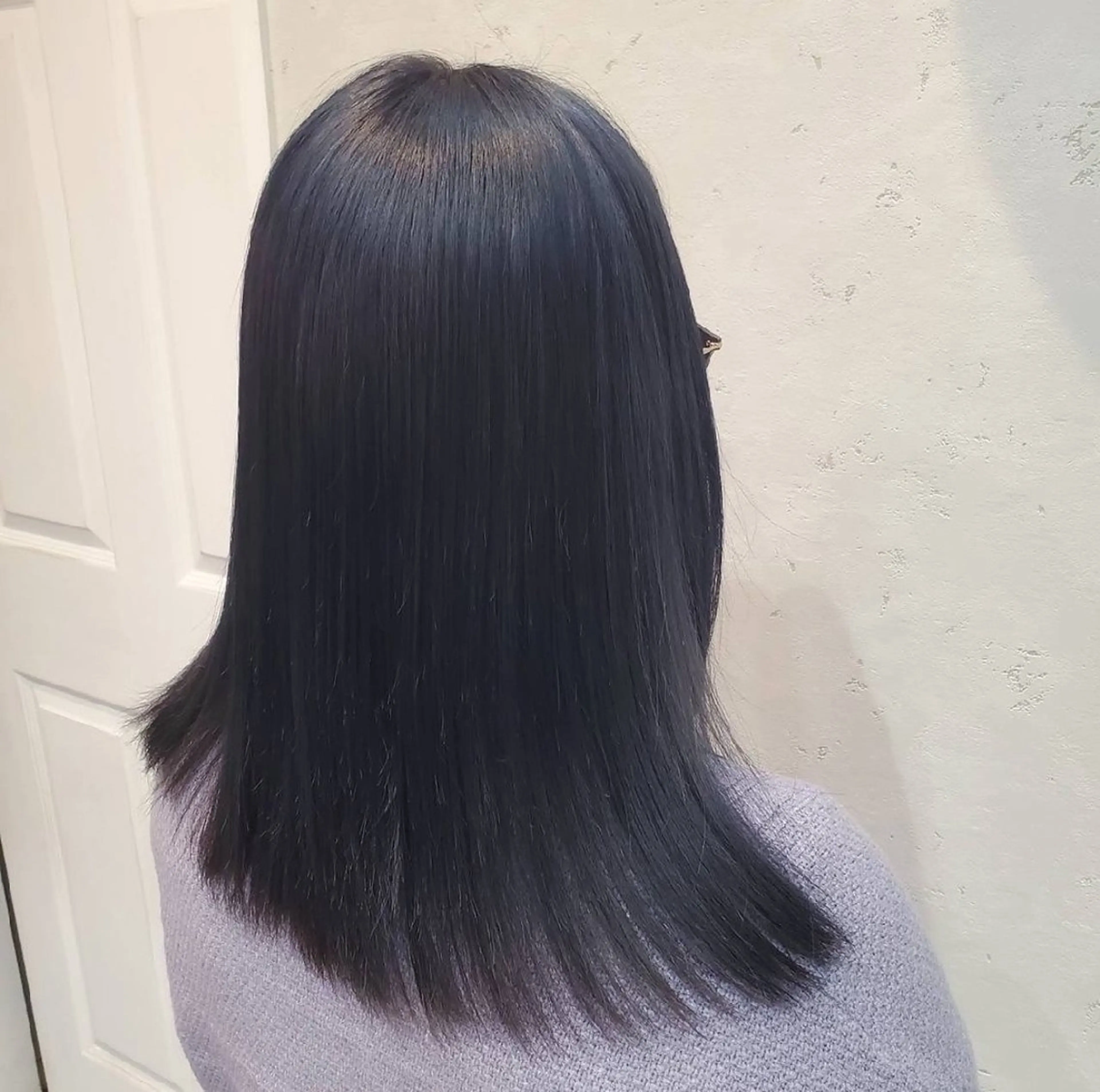 セミロング カラー ブルーカラー ネイビーカラー 大人女性の救世主💫 溝の口/岡部彩夏のヘアスタイル