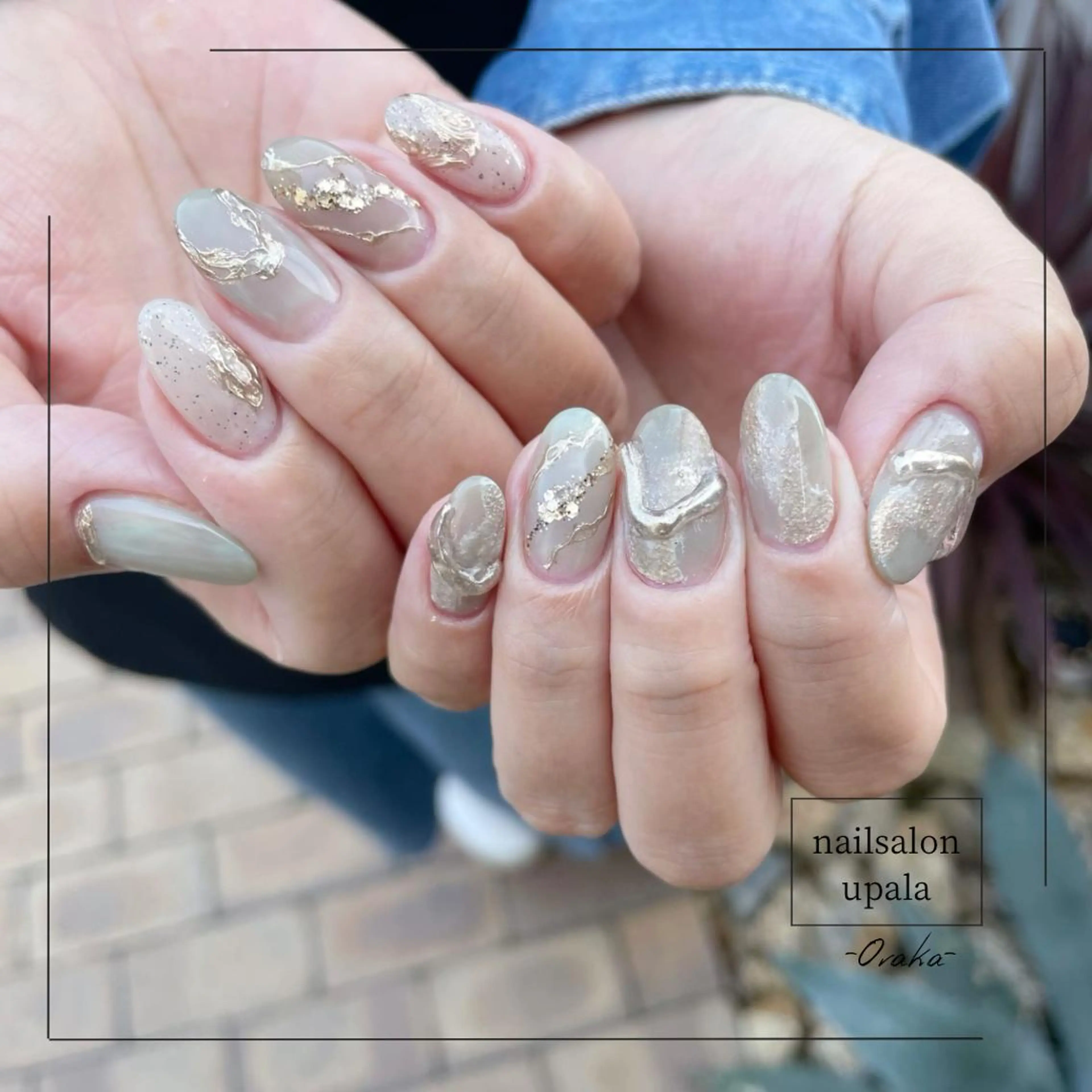 ネイル クリアネイル 入学式 グリーン ニュアンスネイル 春ネイル ハンドネイル upala Mayukoのネイルデザイン