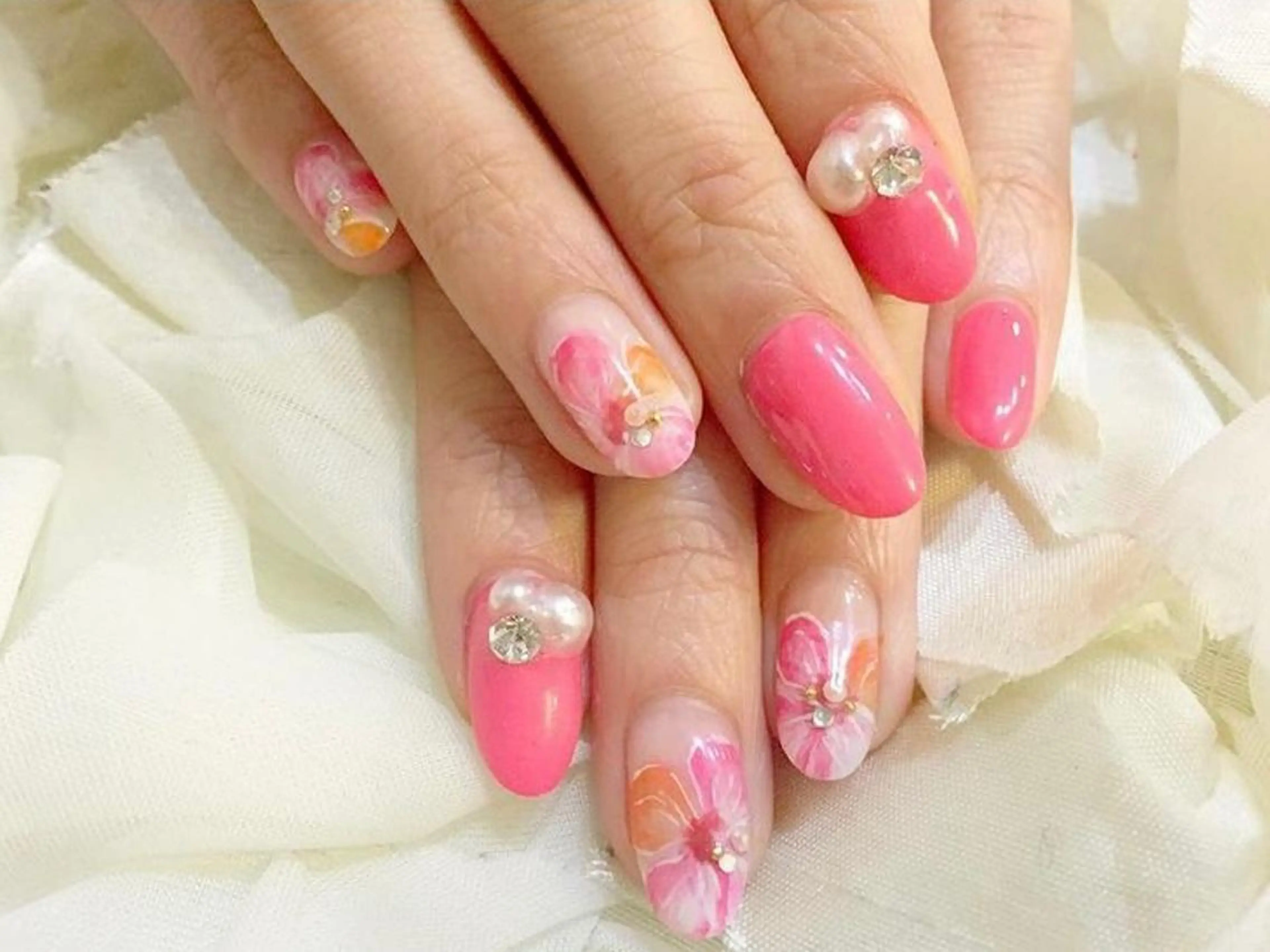 1か月持続【ハードジェルオーダーメイドデザイン10本】パラジェルなど選べるベース&トップ⚠️ジェルオフなしの写真