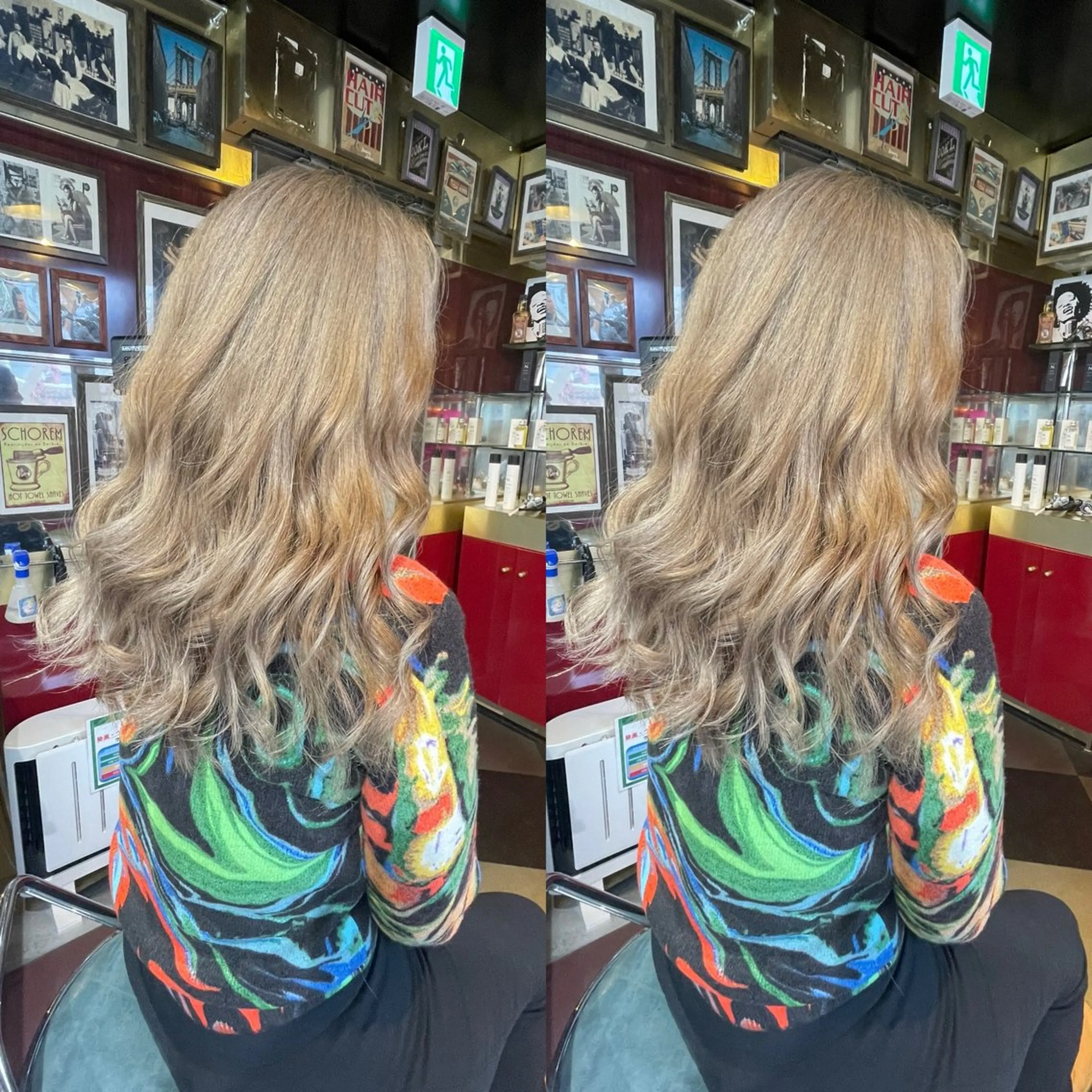 セミロング カラー ベージュカラー ダブルカラー ミルクティーベージュ 👑派手髪/カット 👑ANRYのヘアスタイル