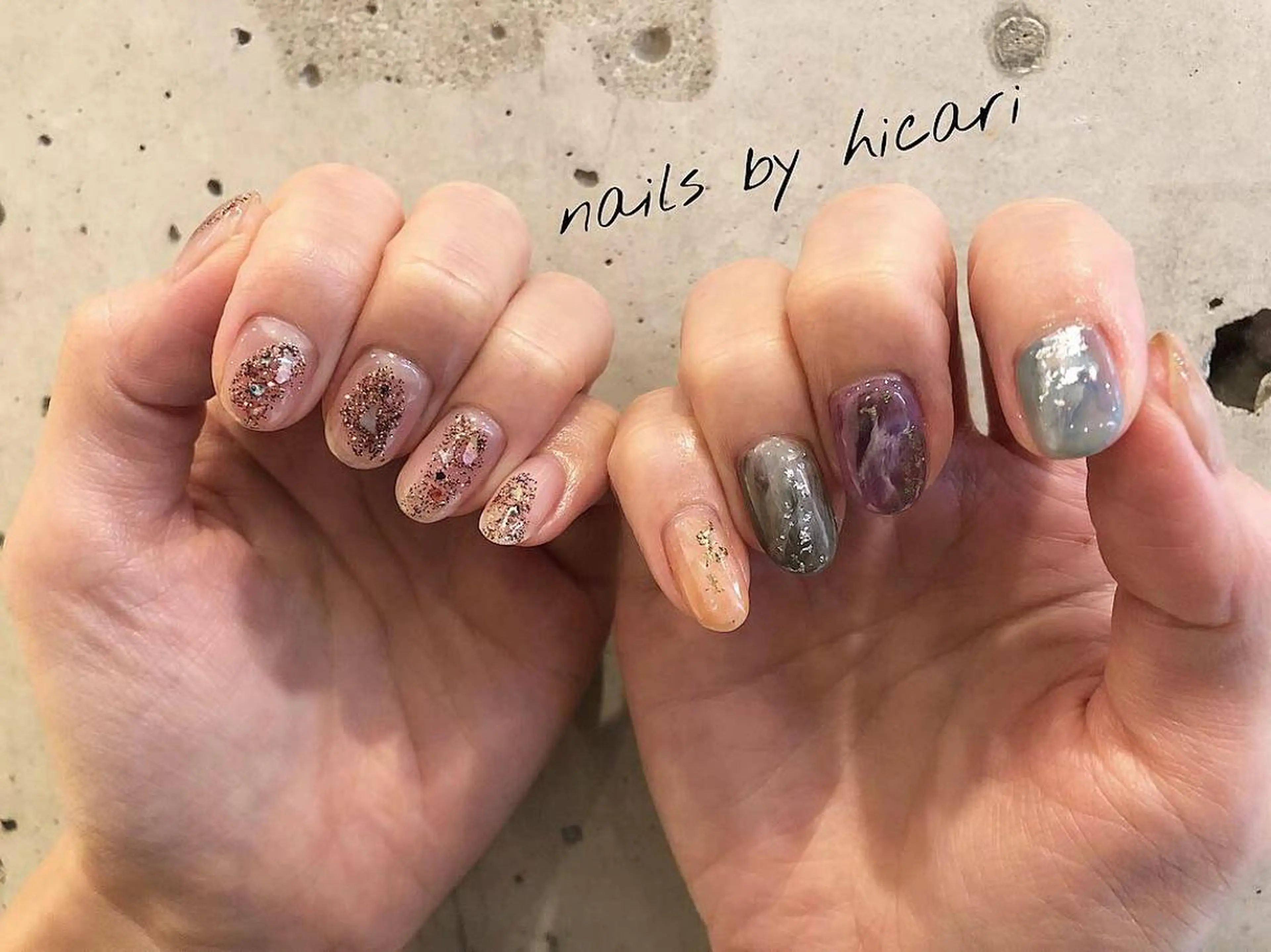 ショート カラー キッズ ネイル マツエク・マツパ ハンドネイル illum hicariのネイルデザイン