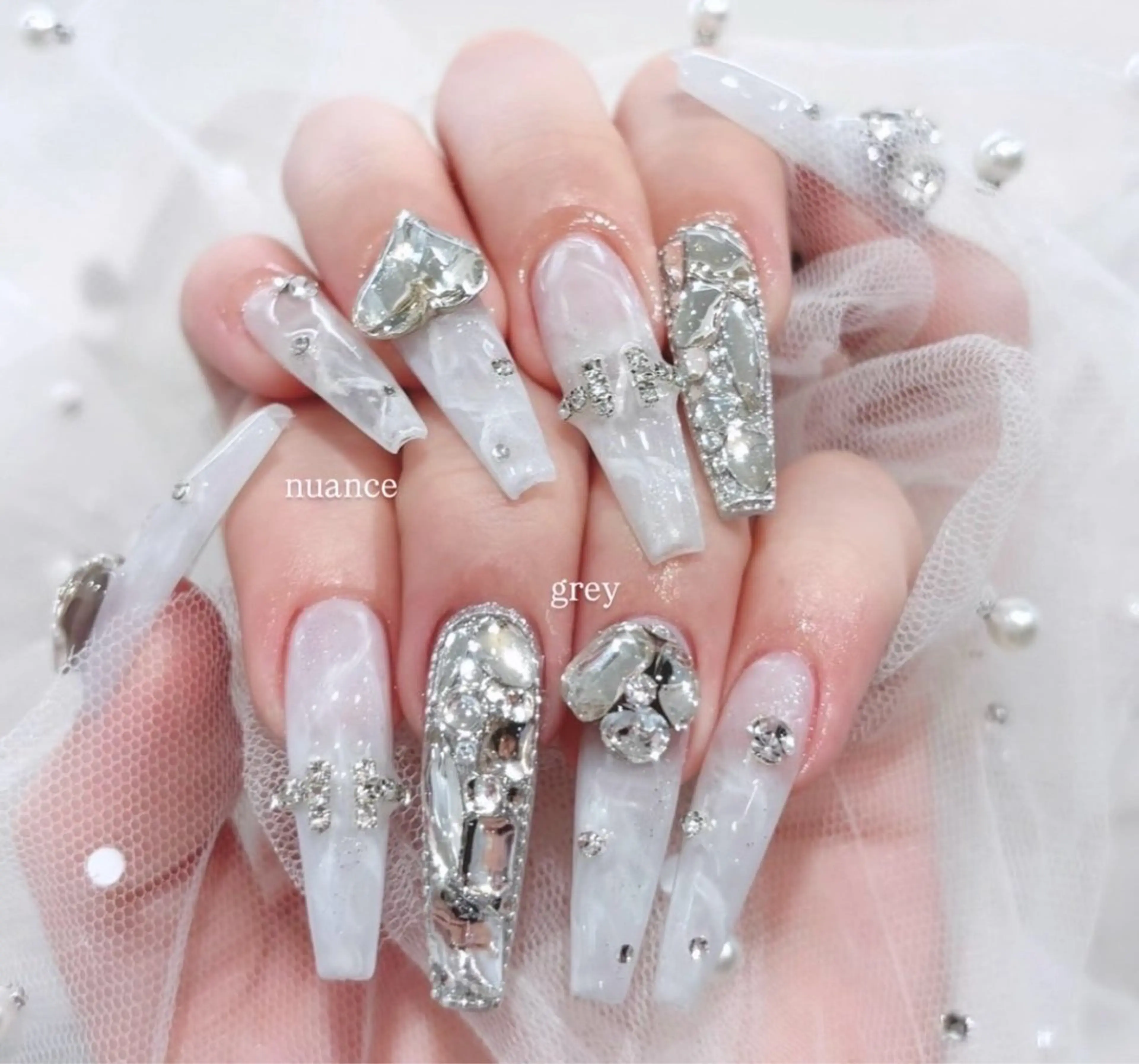 🎀【オフあり】アート10本やり放題【大理石】🎀の写真