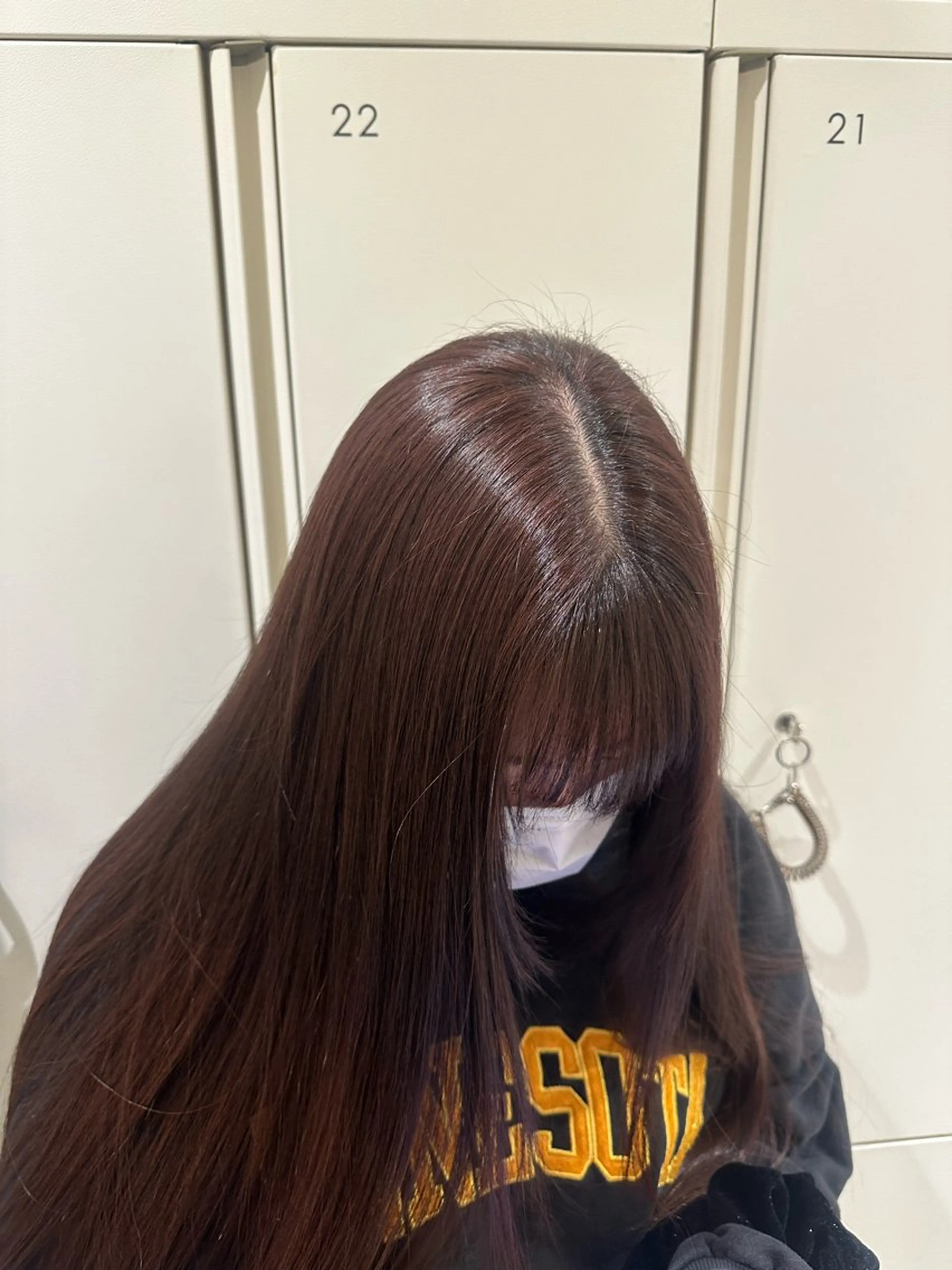 ロング カラー ヘアアレンジ タイトボブ個性派カラ ーAKANEのヘアスタイル