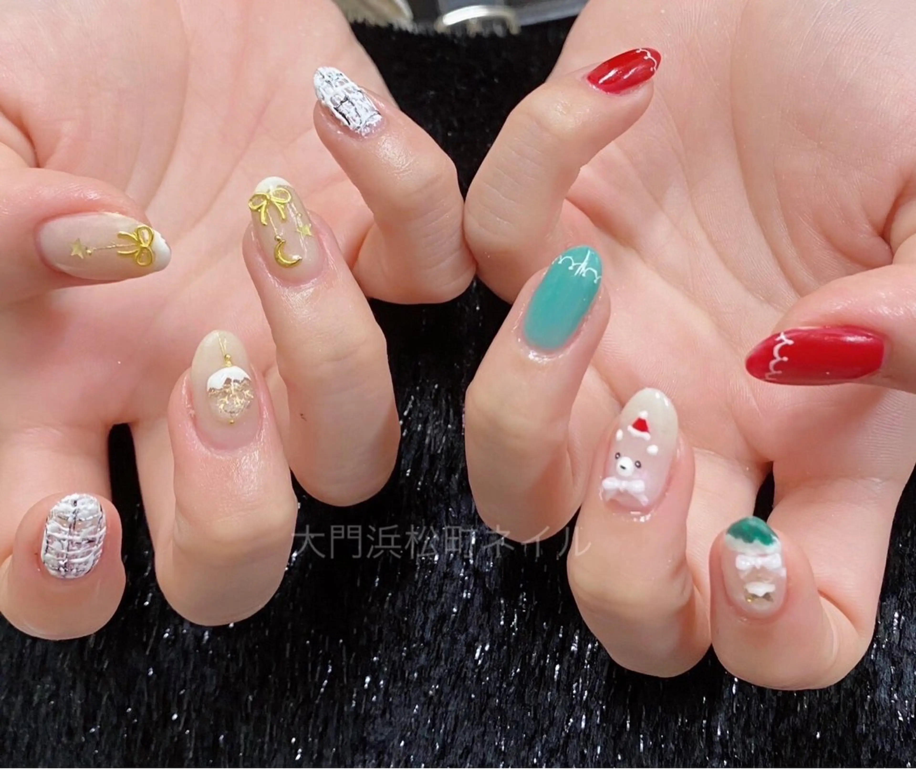 ネイル ボルドー 成人式 フレンチネイル ガラスフレンチ マグネットネイル ハンドネイル ハンドケア 大門浜松町 ネイルのネイルデザイン