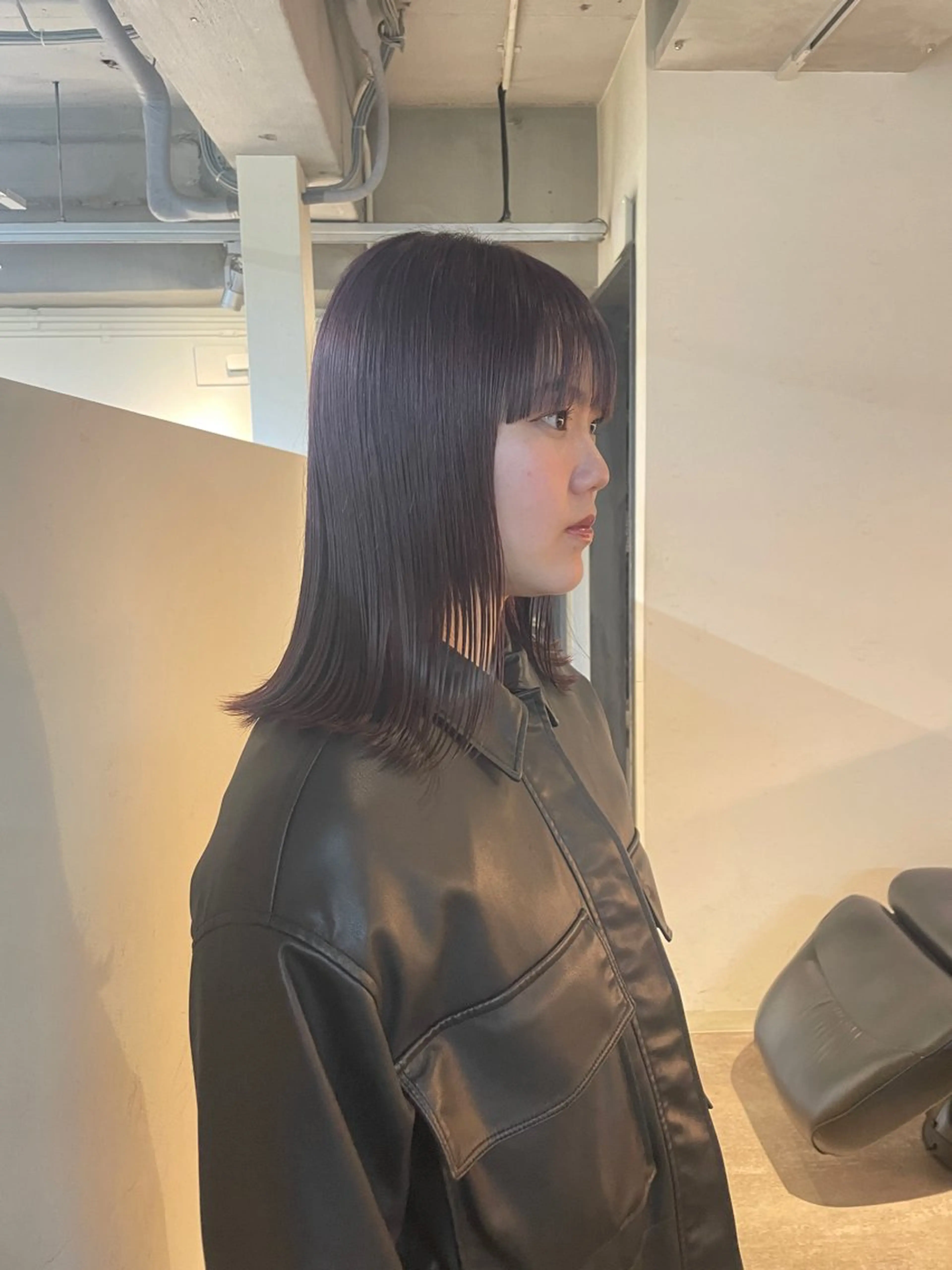 セミロング カラー ボルドーカラー カット ヘアカラー トリートメント 野村矩樂/パーマ /縮毛矯正のヘアスタイル